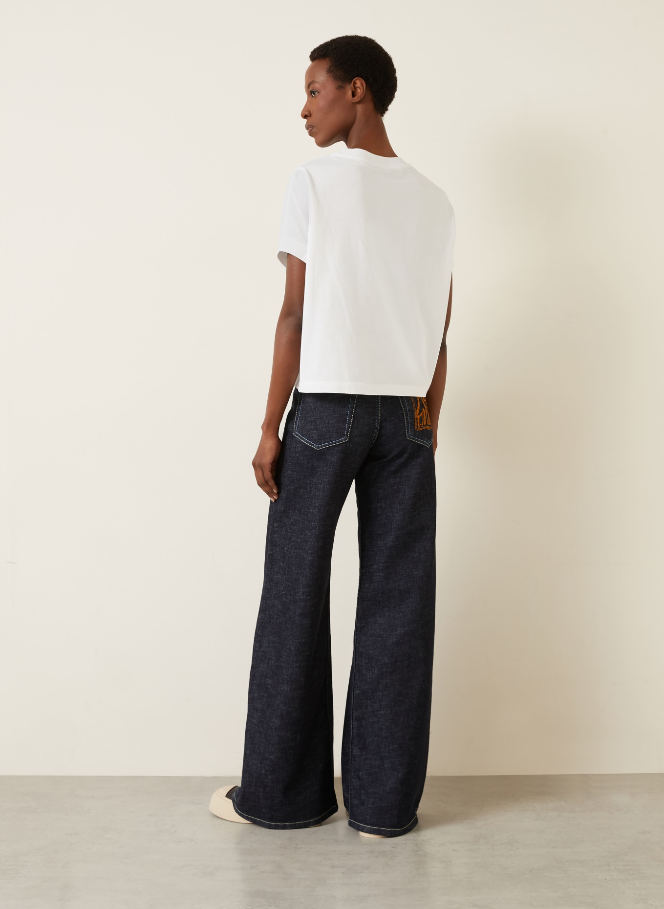 MARNI T-shirt: WHITE / DARK BLUE