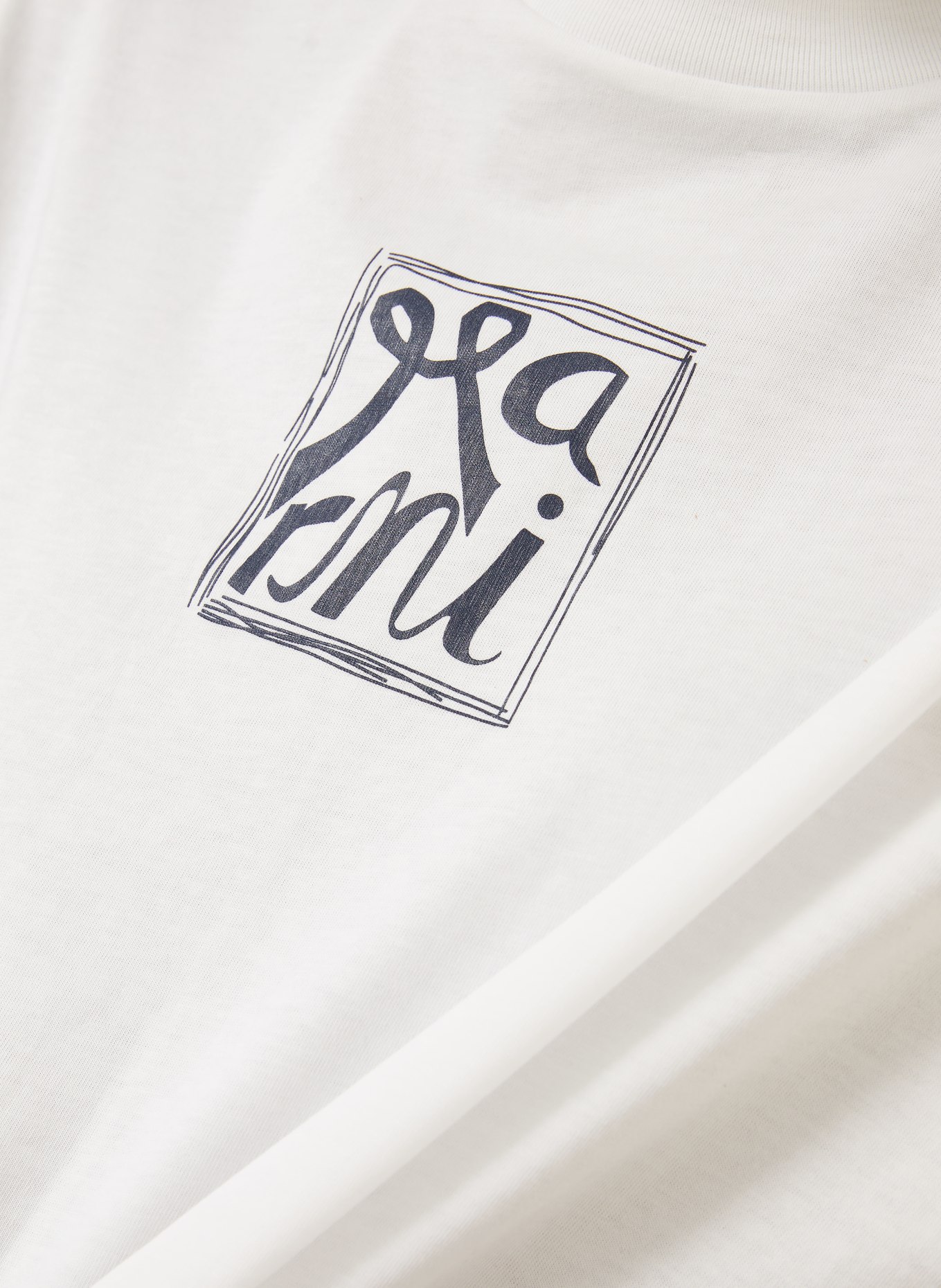 MARNI T-shirt: WHITE / DARK BLUE