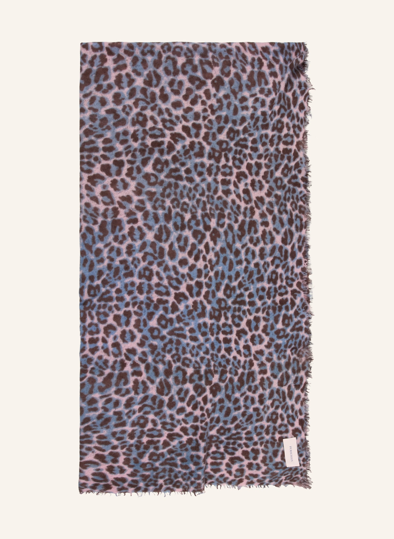 PURSCHOEN Cashmere scarf LEO ROSE: PINK / BROWN / BLUE GRAY
