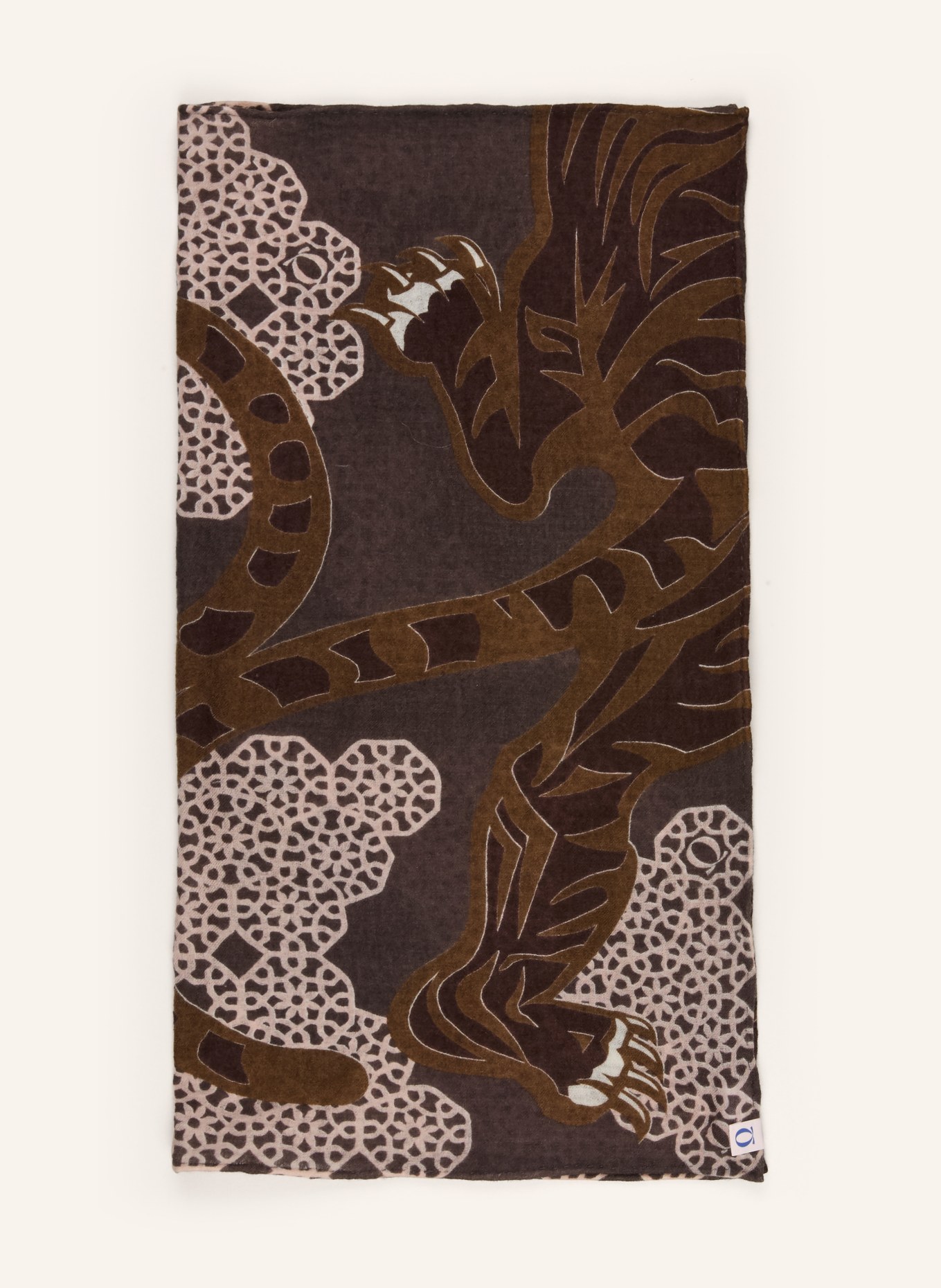 PURSCHOEN Szal z kaszmiru: CZIEMNOSZARY / CIEMNOBRĄZOWY / SZAROBRĄZOWY