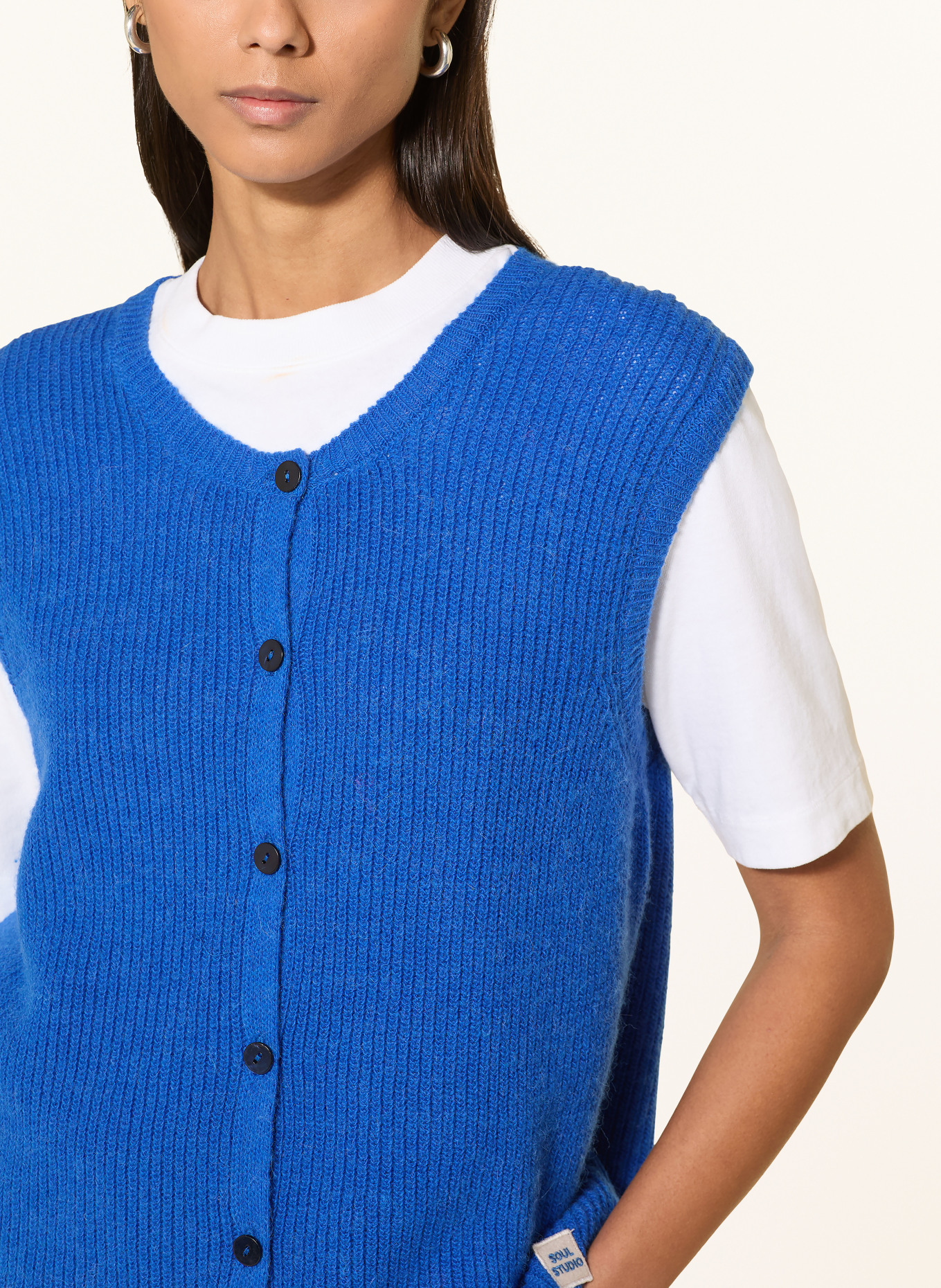 Smith & Soul Strickweste: BLAU