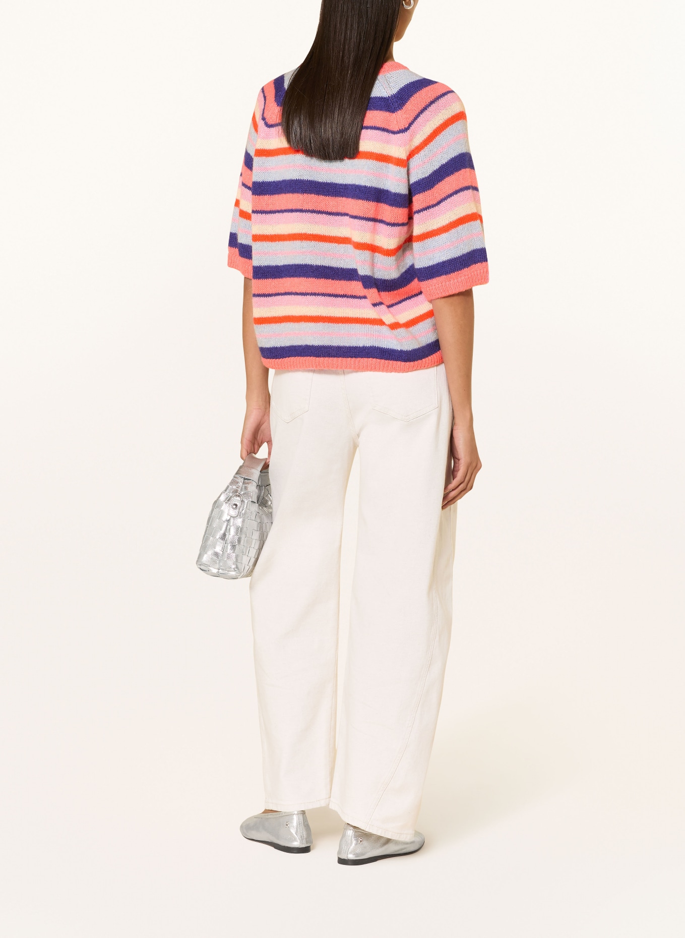 Smith & Soul Strickshirt mit Mohair: ROSA / HELLBLAU / BLAU