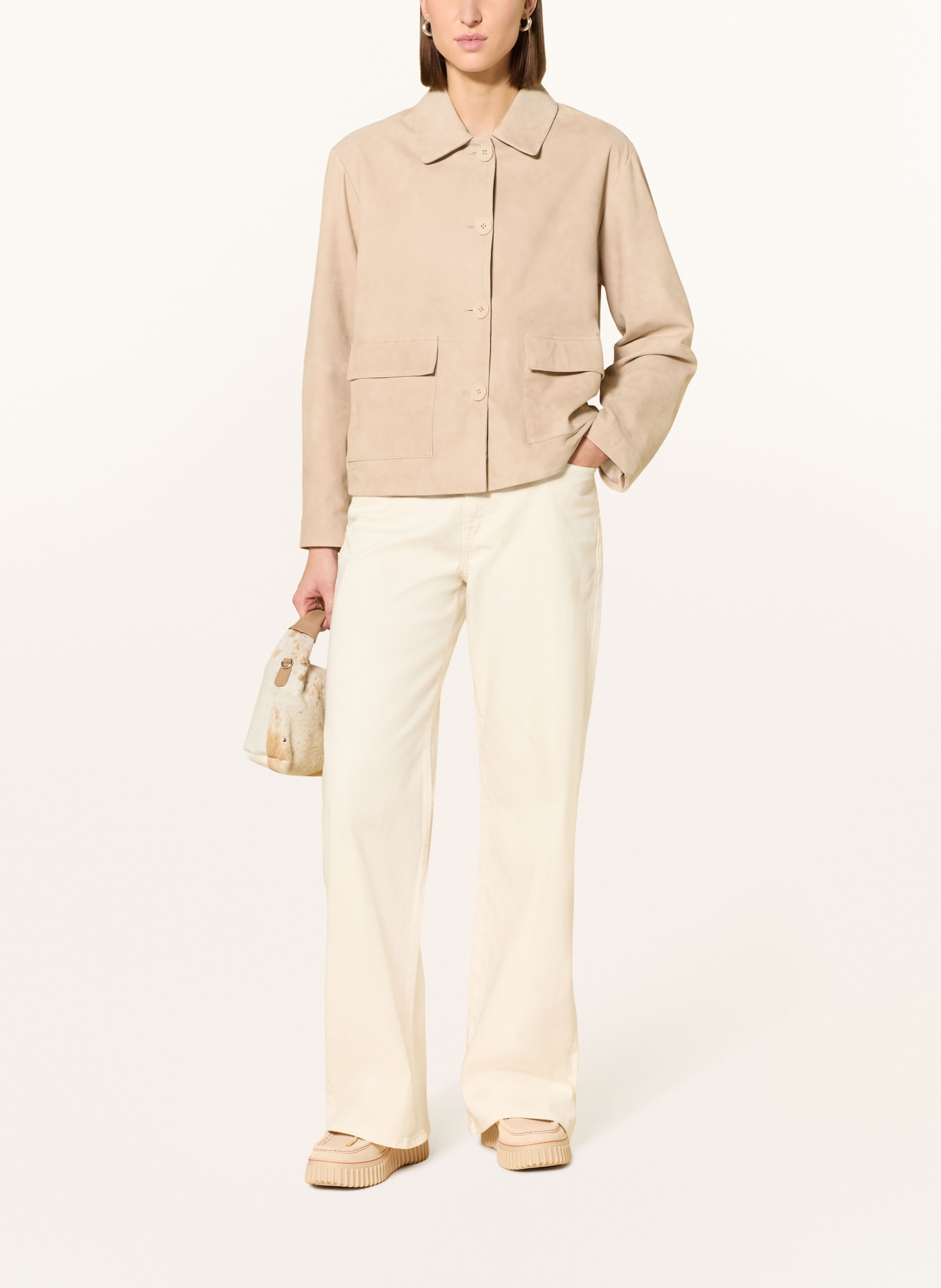 Smith & Soul leather jacket: BEIGE