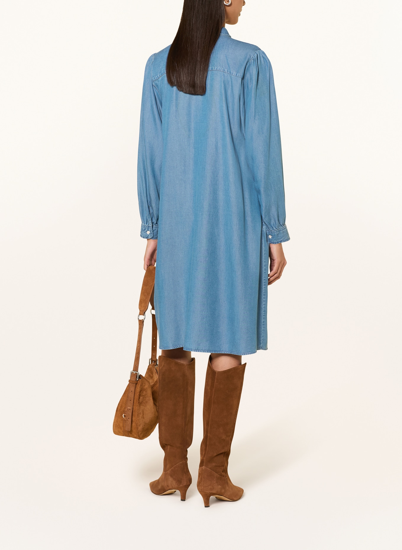 Smith & Soul Denim-look shirt dress: BLUE