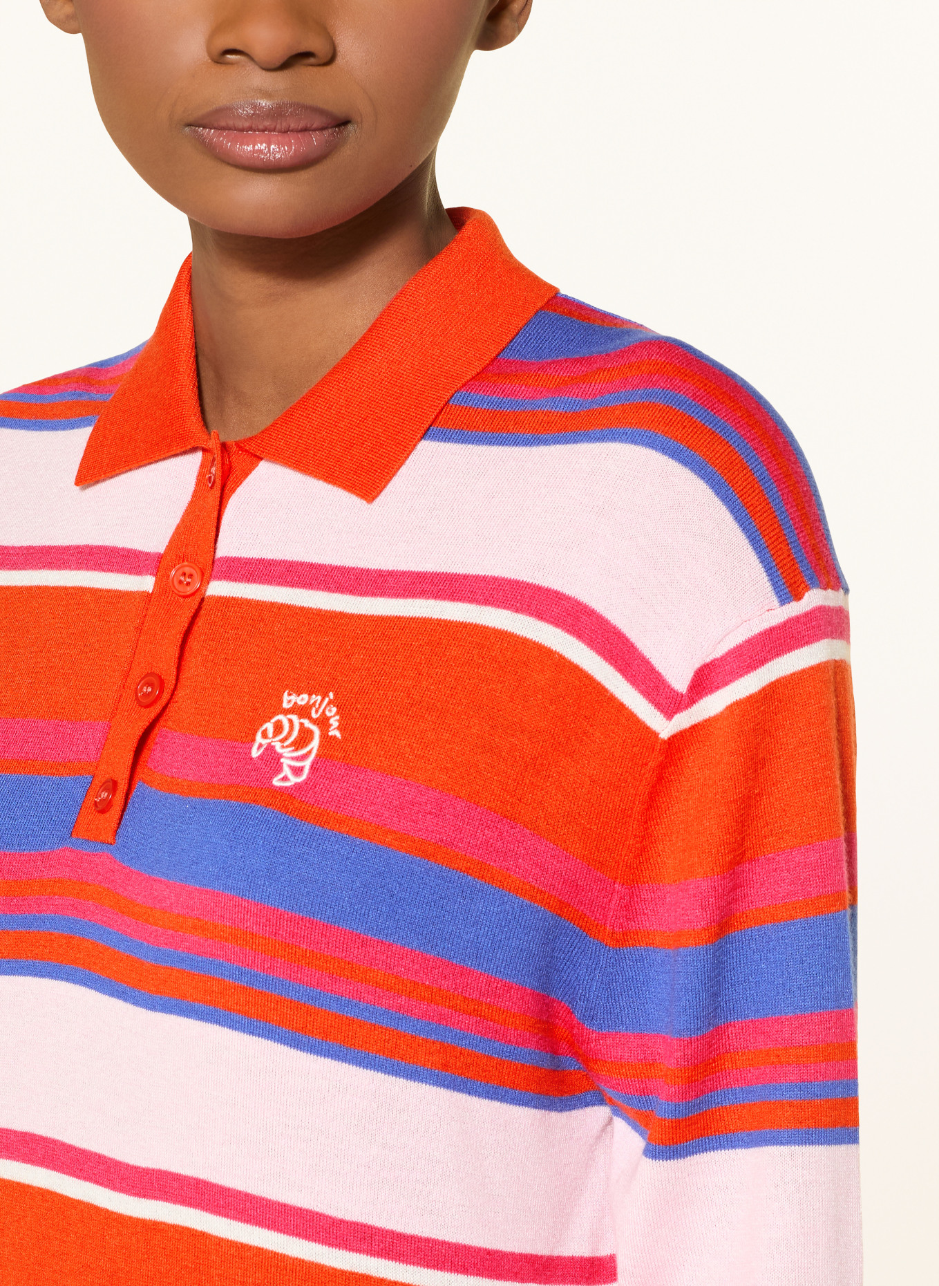 Smith & Soul Strick-Poloshirt: ROT / ROSA / BLAU