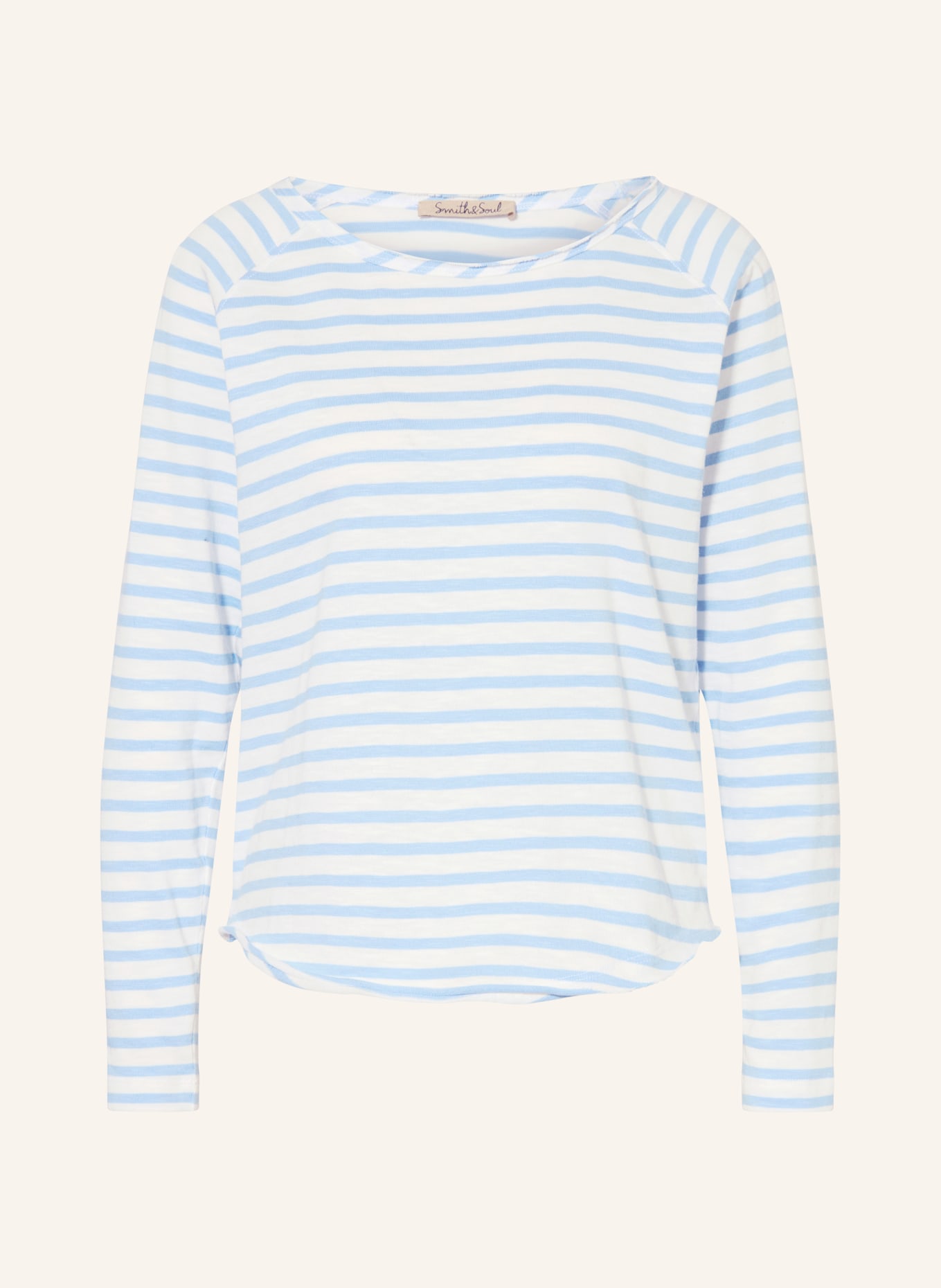 Smith & Soul Longsleeve: CREME / HELLBLAU