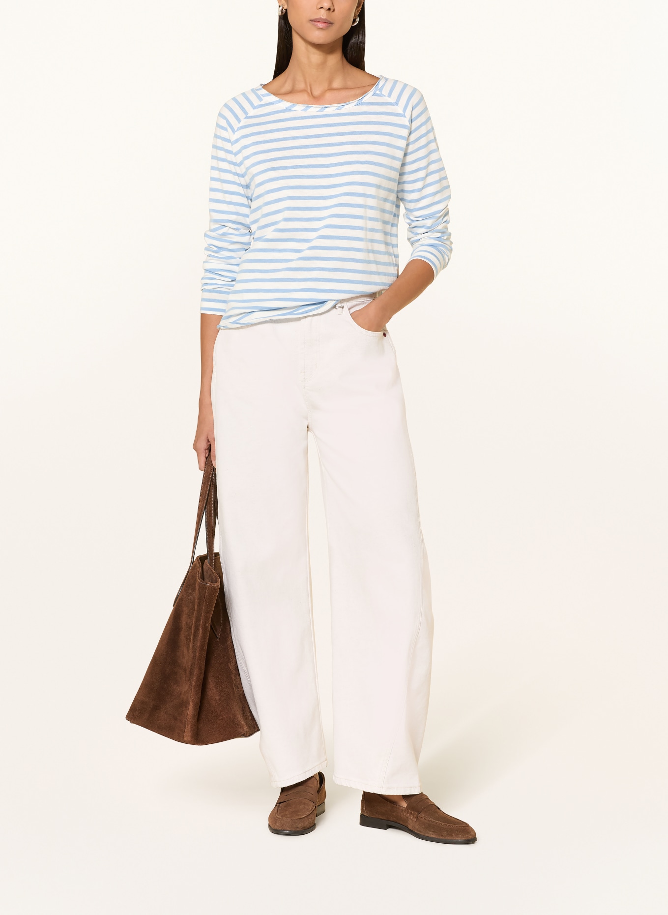 Smith & Soul Longsleeve: CREME / HELLBLAU