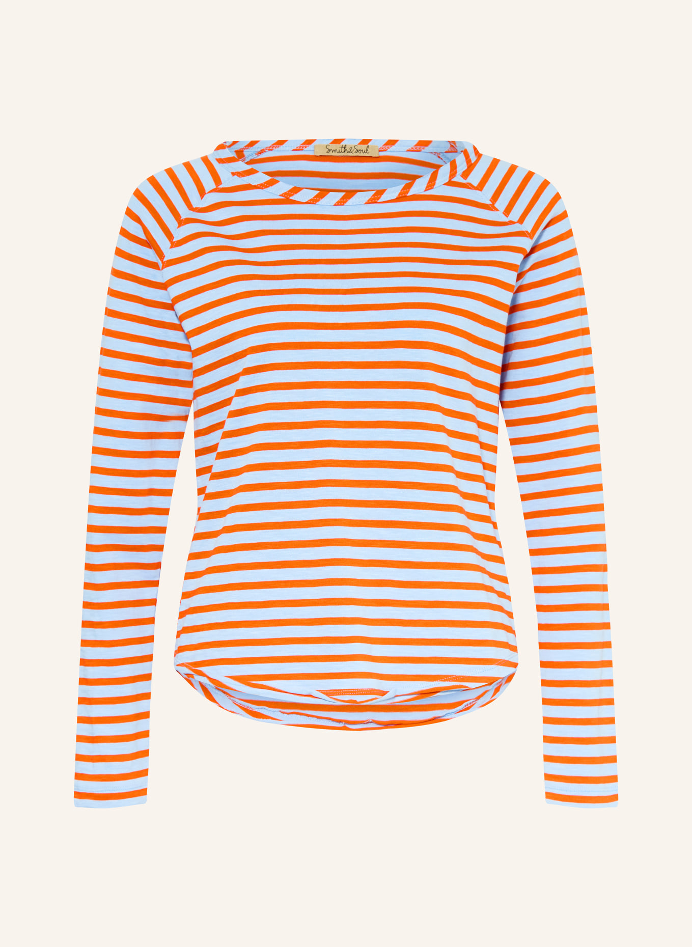 Smith & Soul Longsleeve: BLAUGRAU / ROT