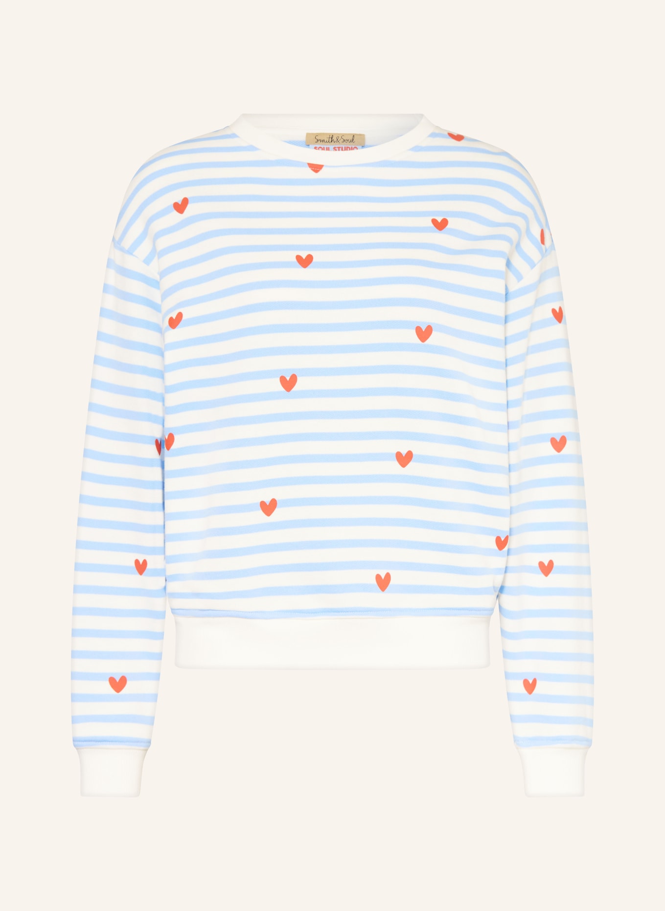 Smith & Soul Sweatshirt: HELLBLAU / CREME