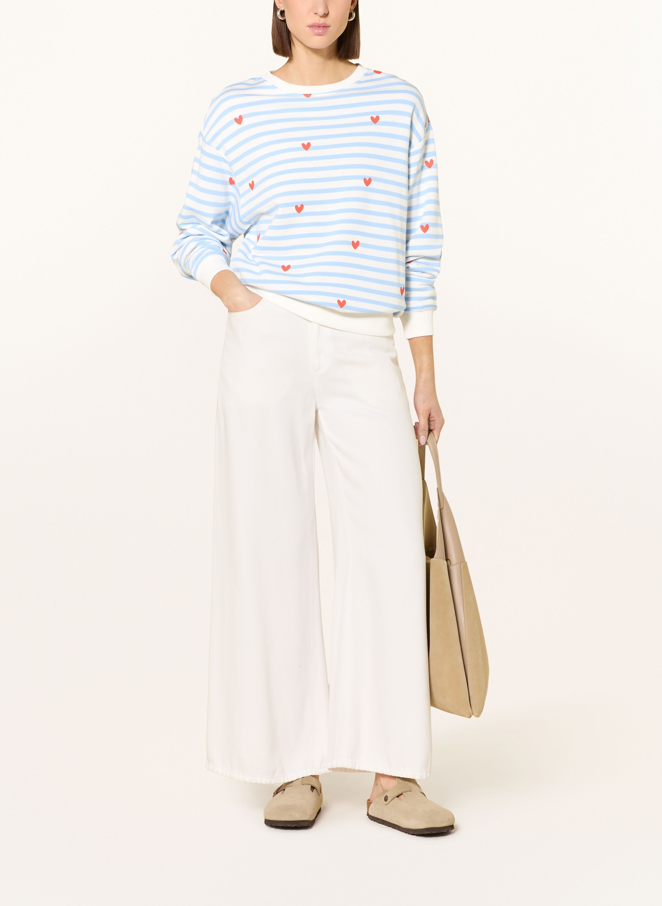 Smith & Soul Sweatshirt: HELLBLAU / CREME