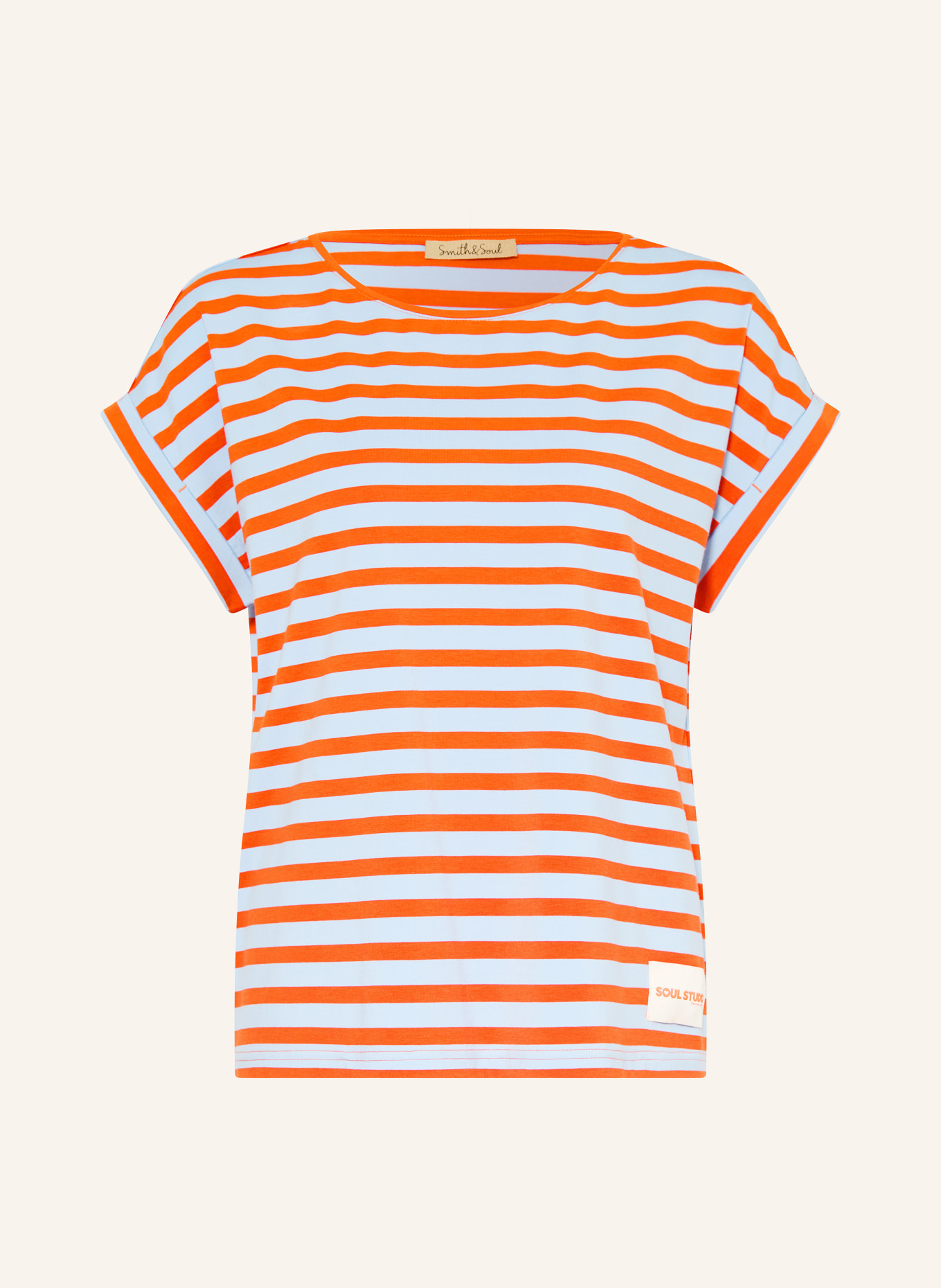 Smith & Soul Oversized-Shirt: BLAUGRAU / ORANGE