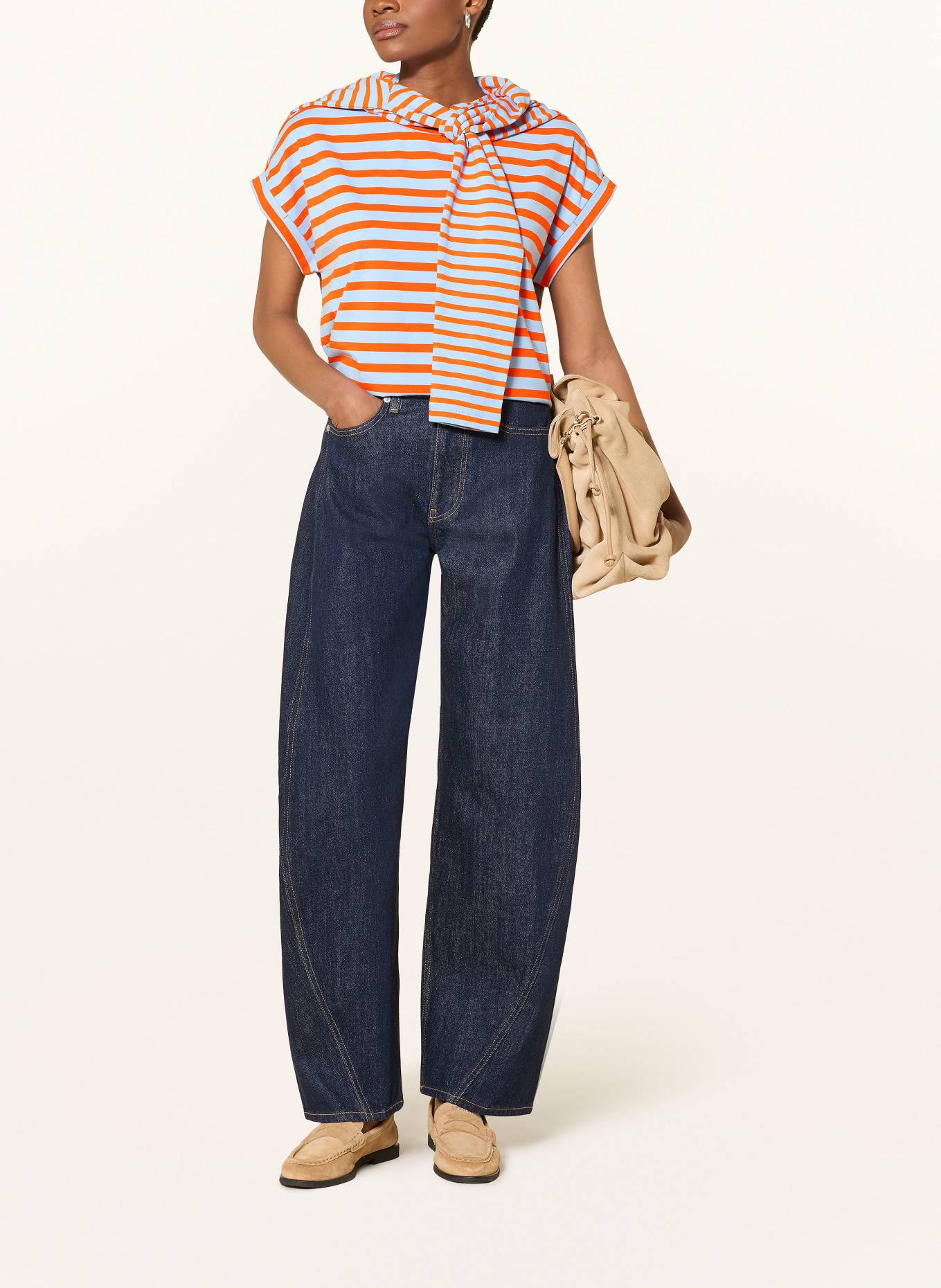 Smith & Soul Oversized-Shirt: BLAUGRAU / ORANGE