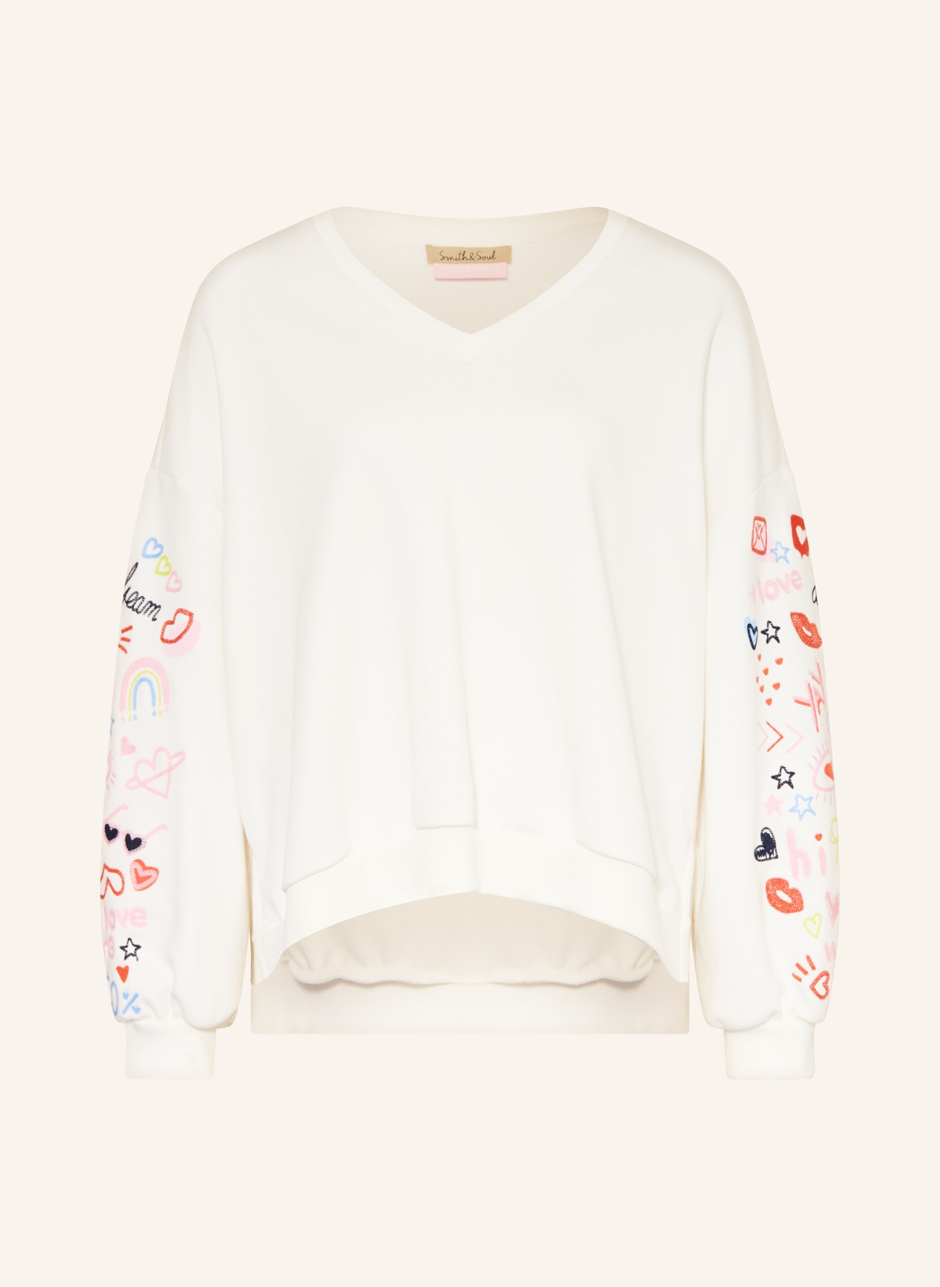 Smith & Soul Oversized mikina: BÍLÁ