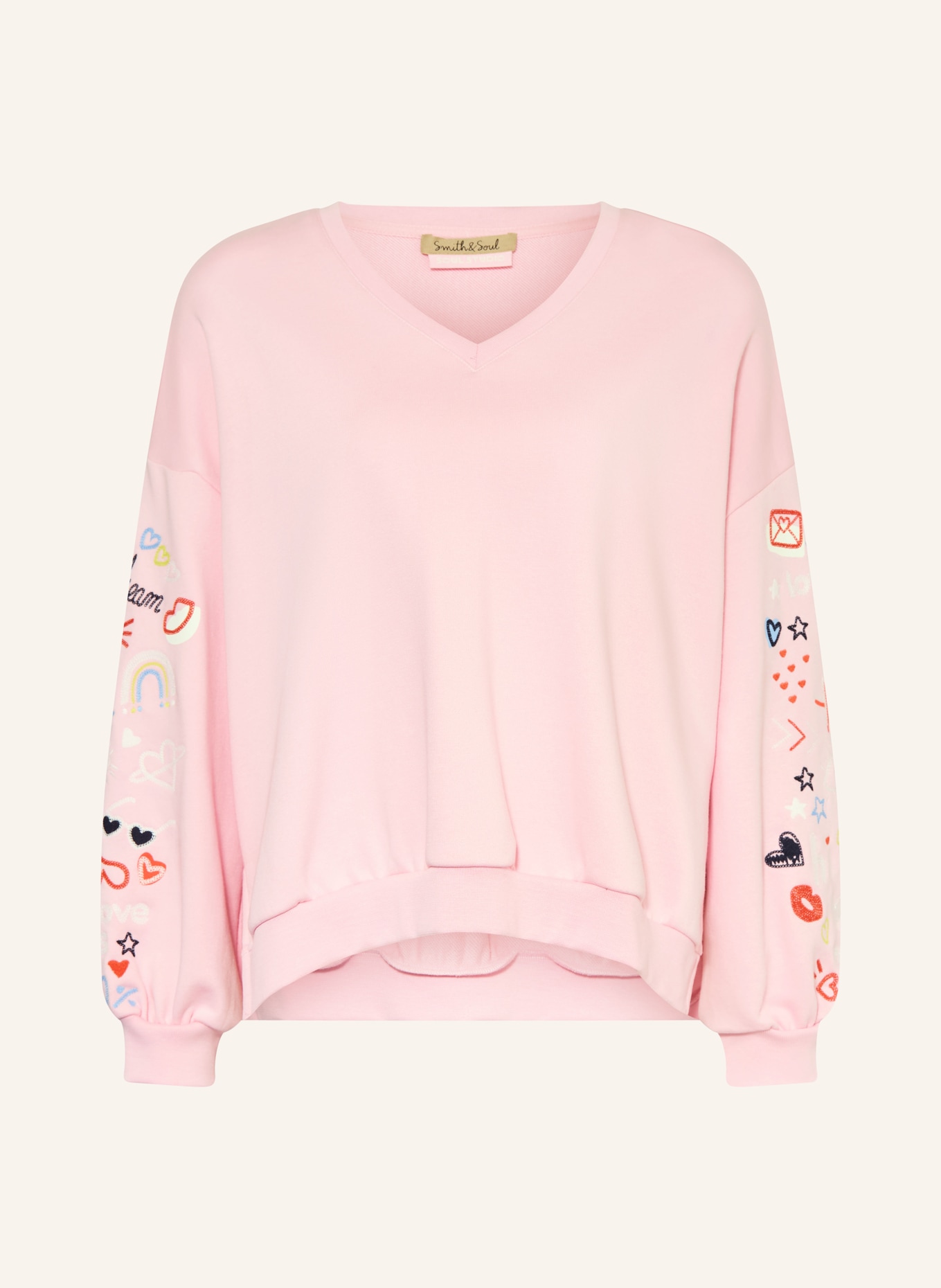 Smith & Soul Oversized mikina: RŮŽOVÁ