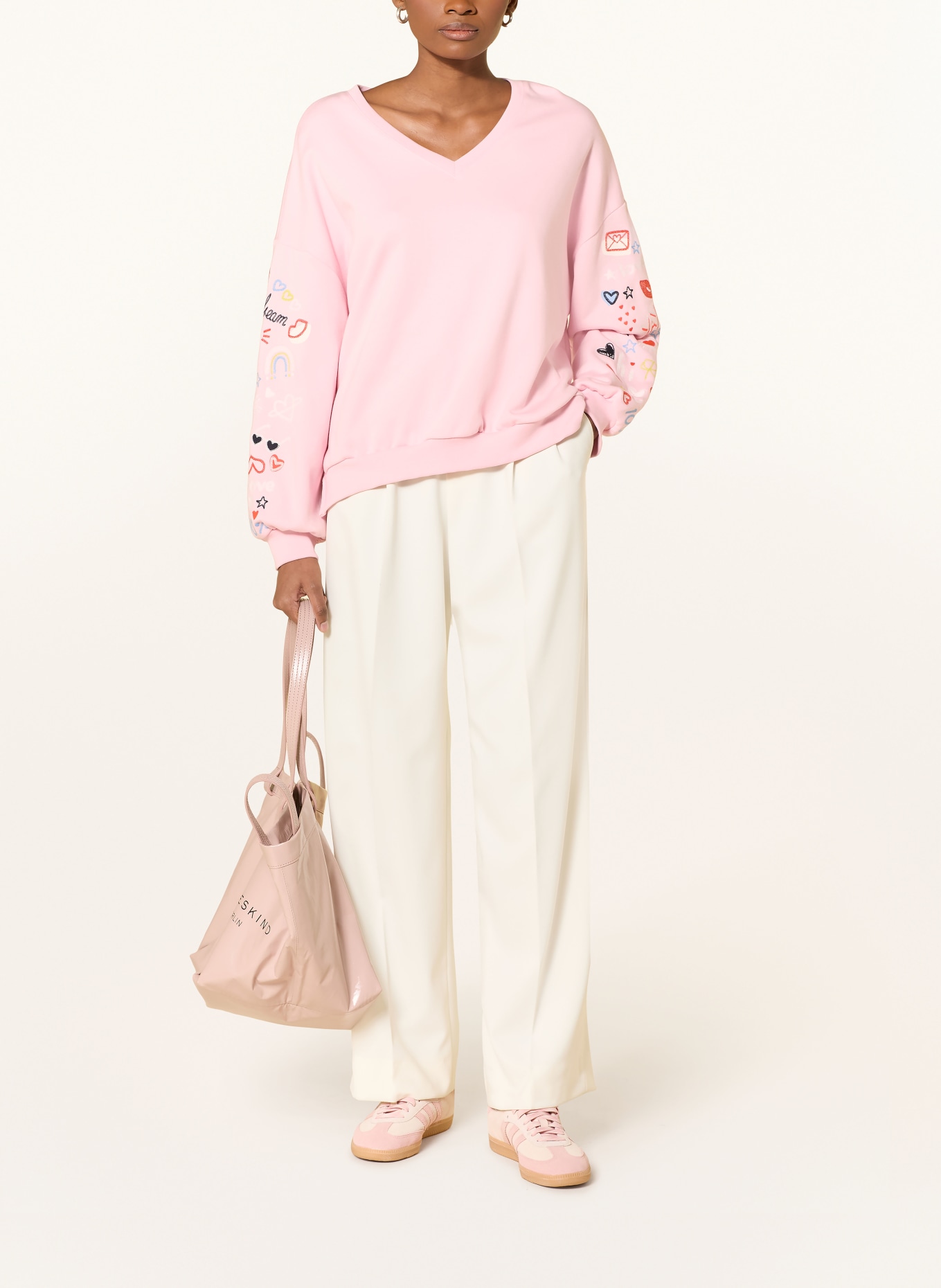 Smith & Soul Oversized mikina: RŮŽOVÁ