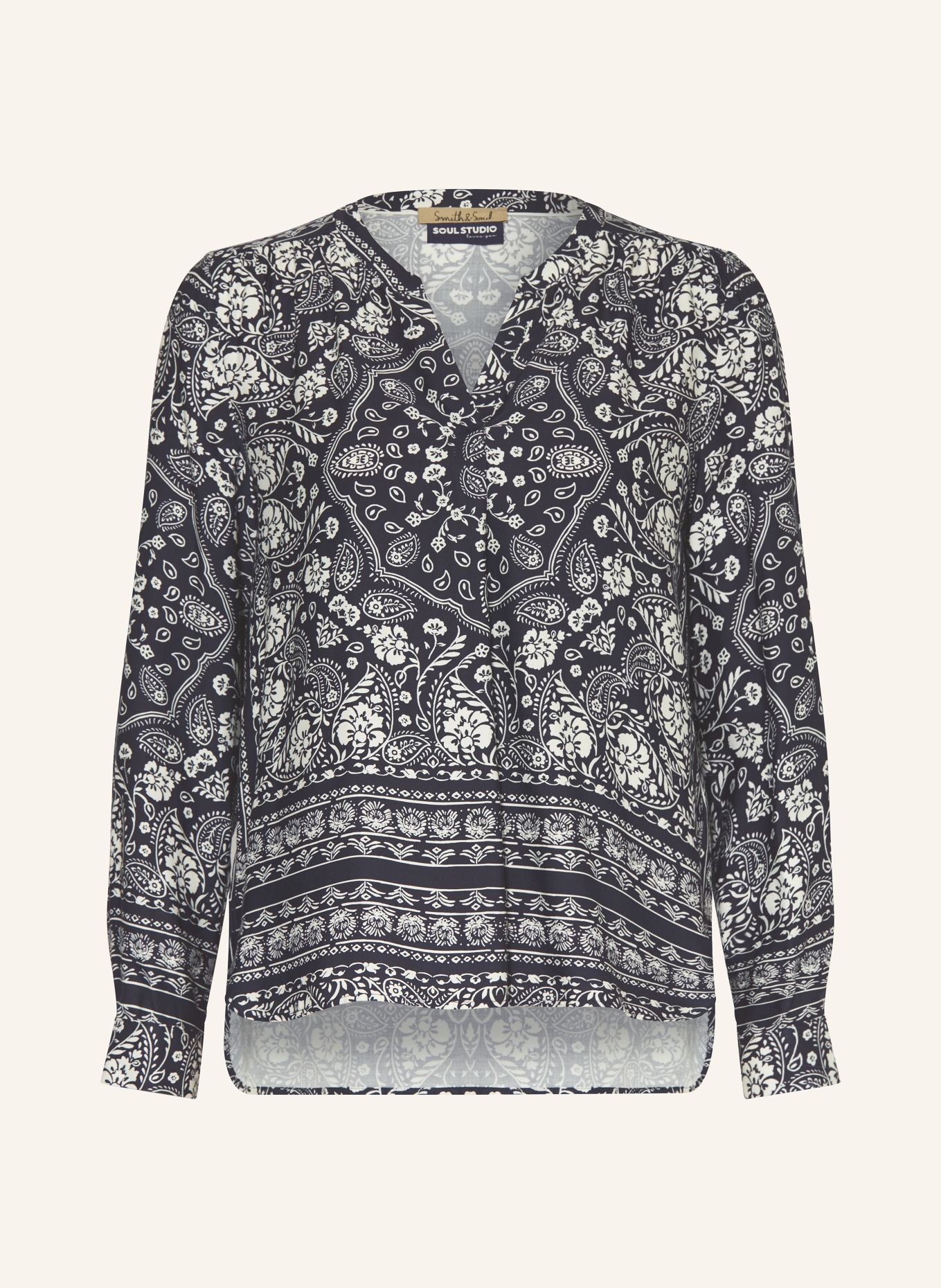 Smith & Soul blůza: TMAVĚ MODRÁ / BÍLÁ