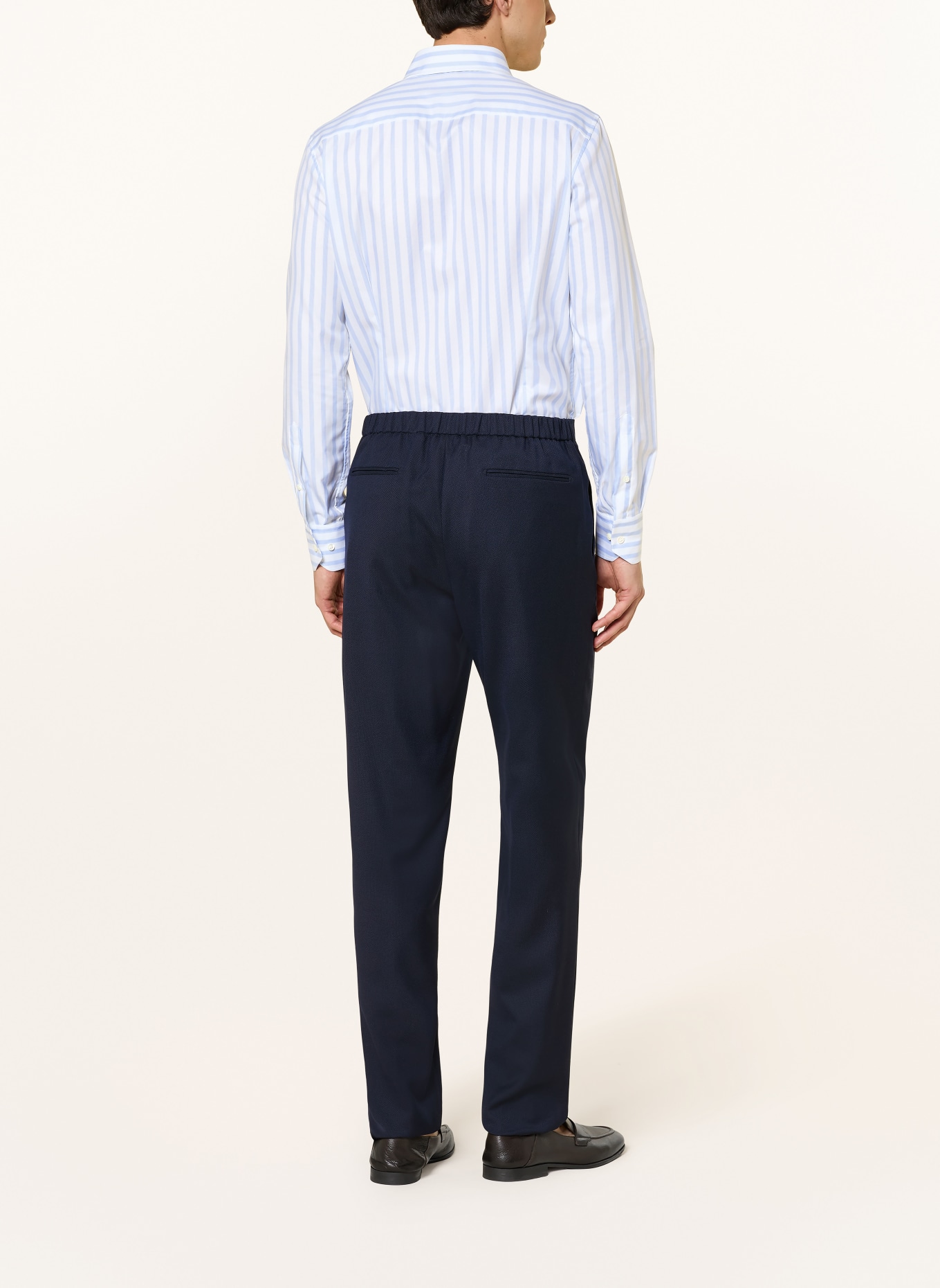 Stenströms Slimline Fit Shirt: WHITE / LIGHT BLUE