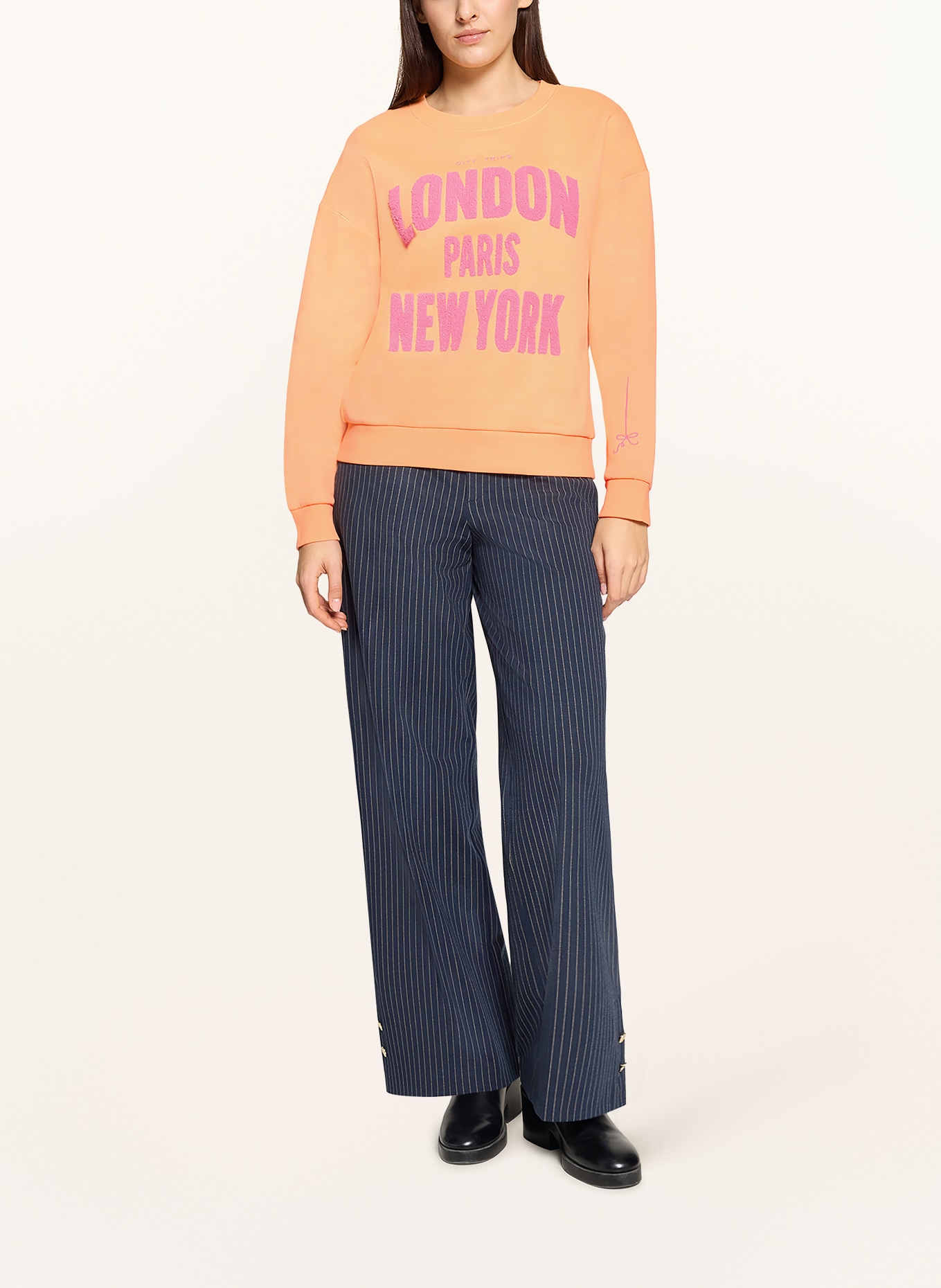 CARTOON sweatshirt: ORANGE / DUSKY PINK