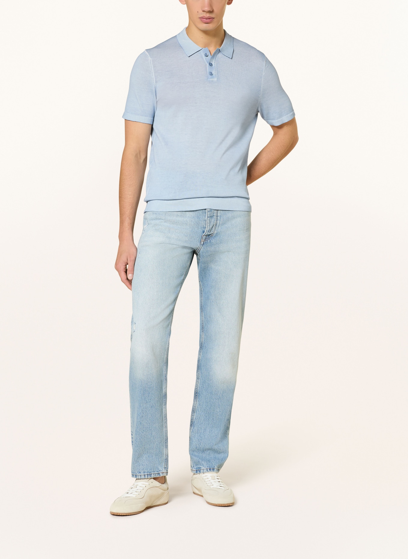 DRYKORN Strick-Poloshirt TRITON: HELLBLAU