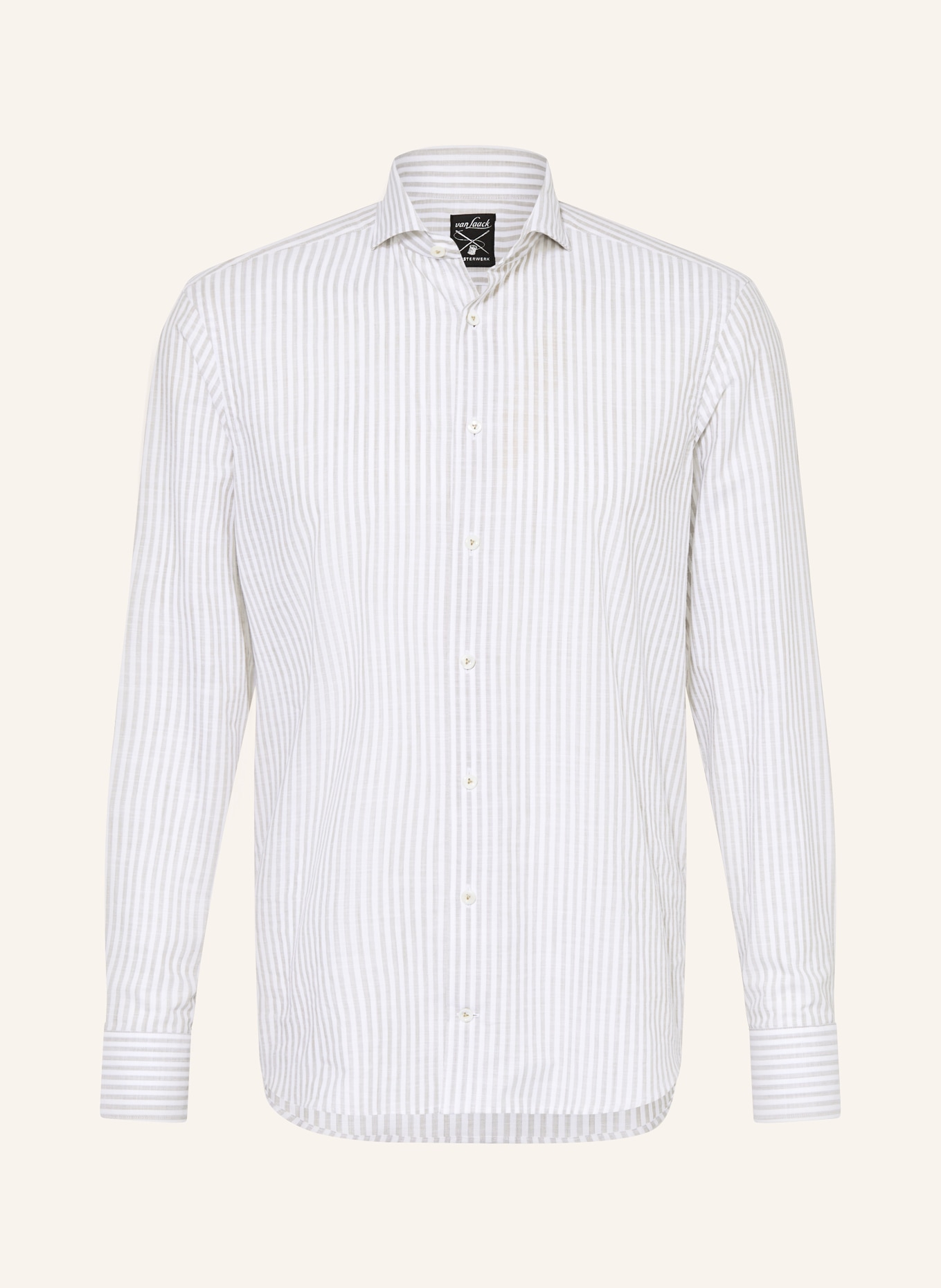 van Laack VL-RESO-TF Tailored Fit Shirt: WHITE / LIGHT GREEN