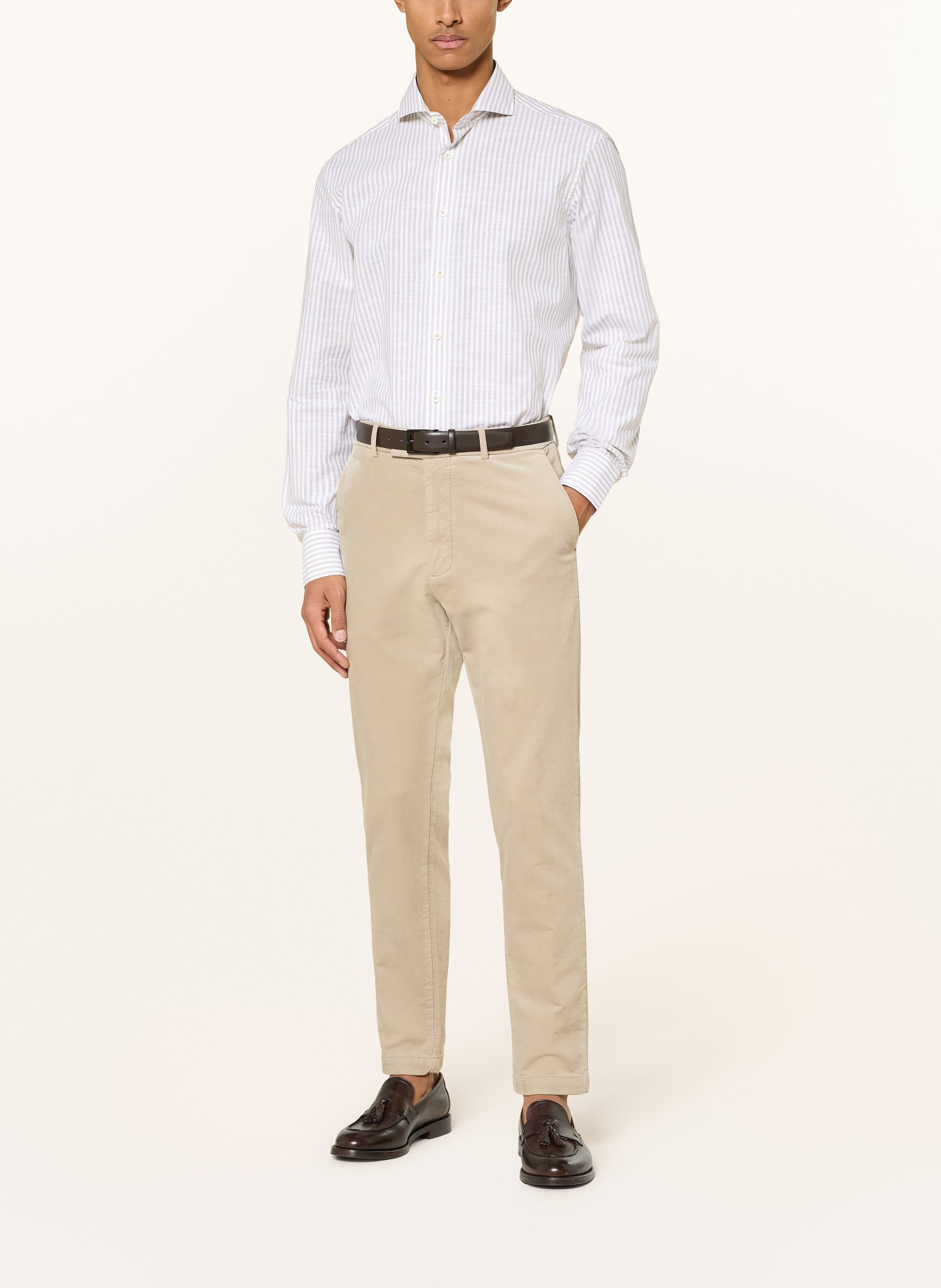 van Laack VL-RESO-TF Tailored Fit Shirt: WHITE / LIGHT GREEN