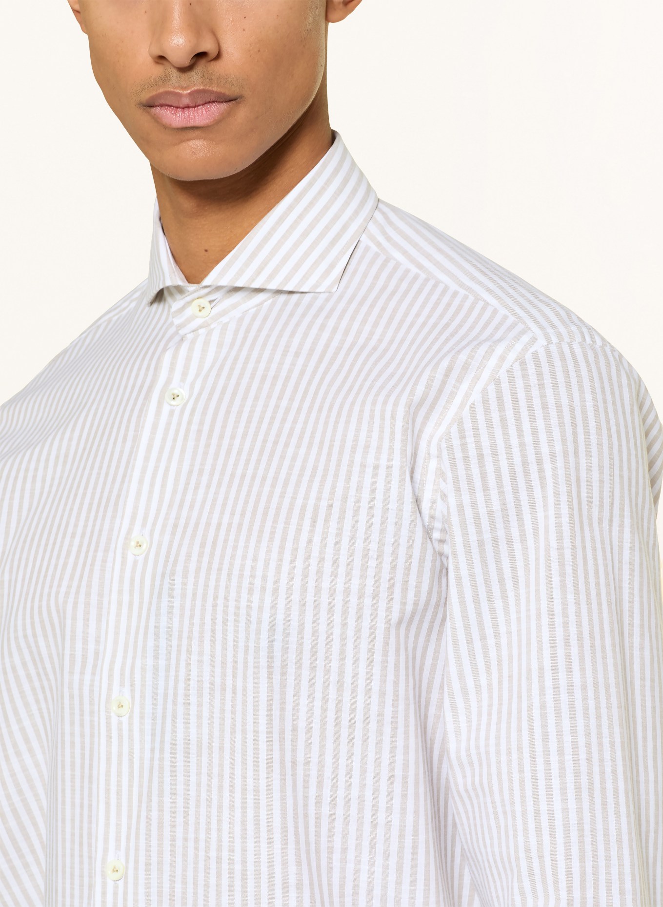 van Laack VL-RESO-TF Tailored Fit Shirt: WHITE / LIGHT GREEN