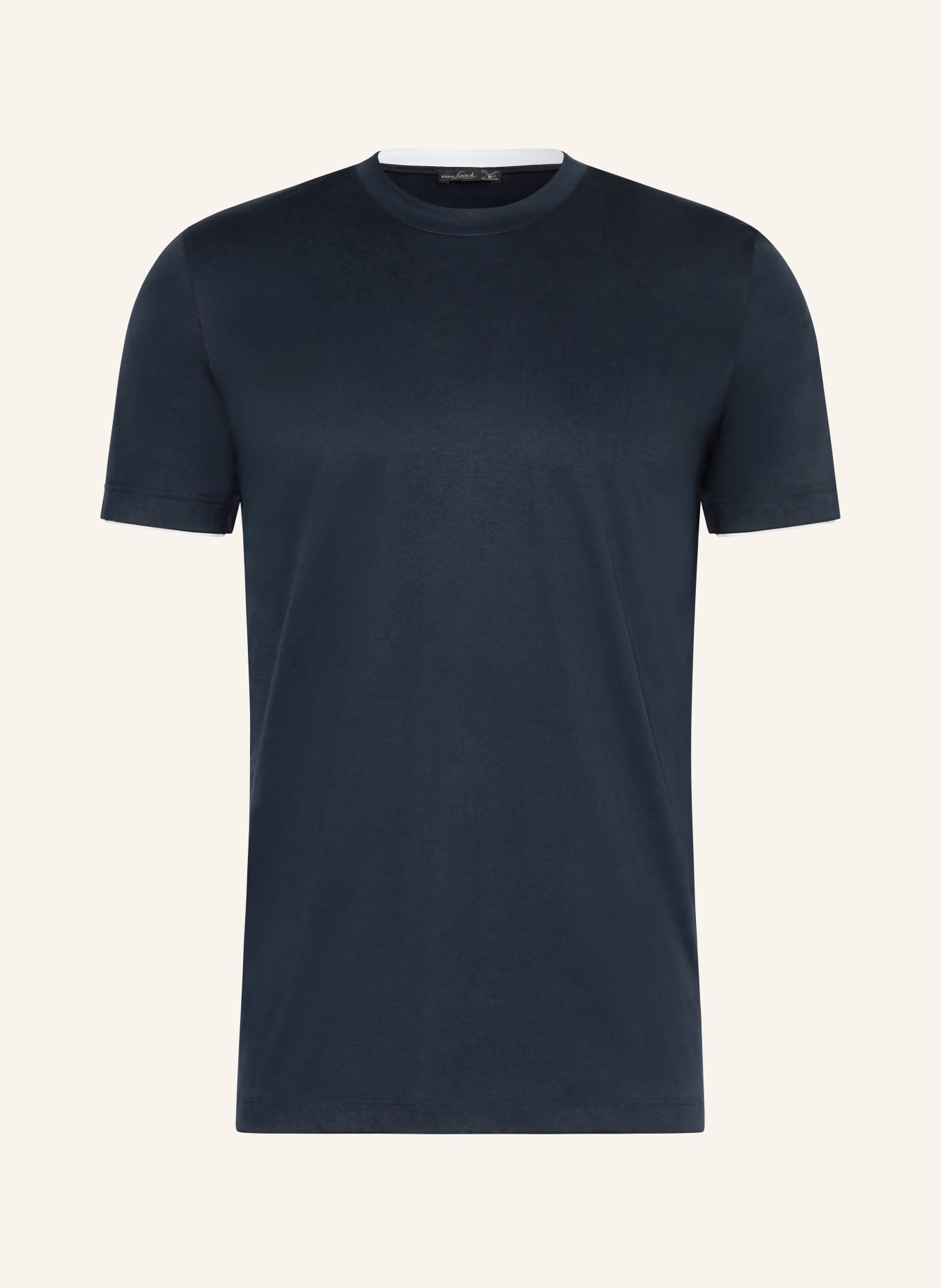 van Laack T-shirt VL-PIOS-F: DARK BLUE / WHITE