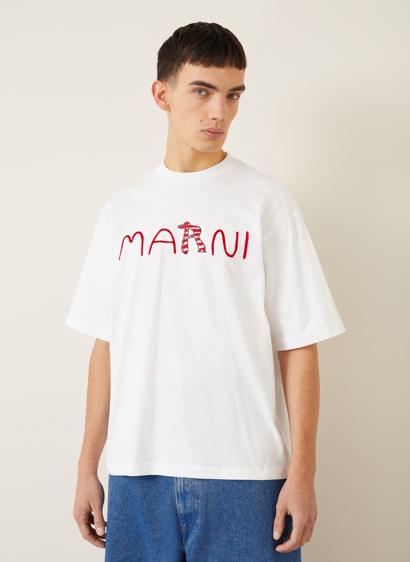 MARNI T-Shirt: WEISS / ROT