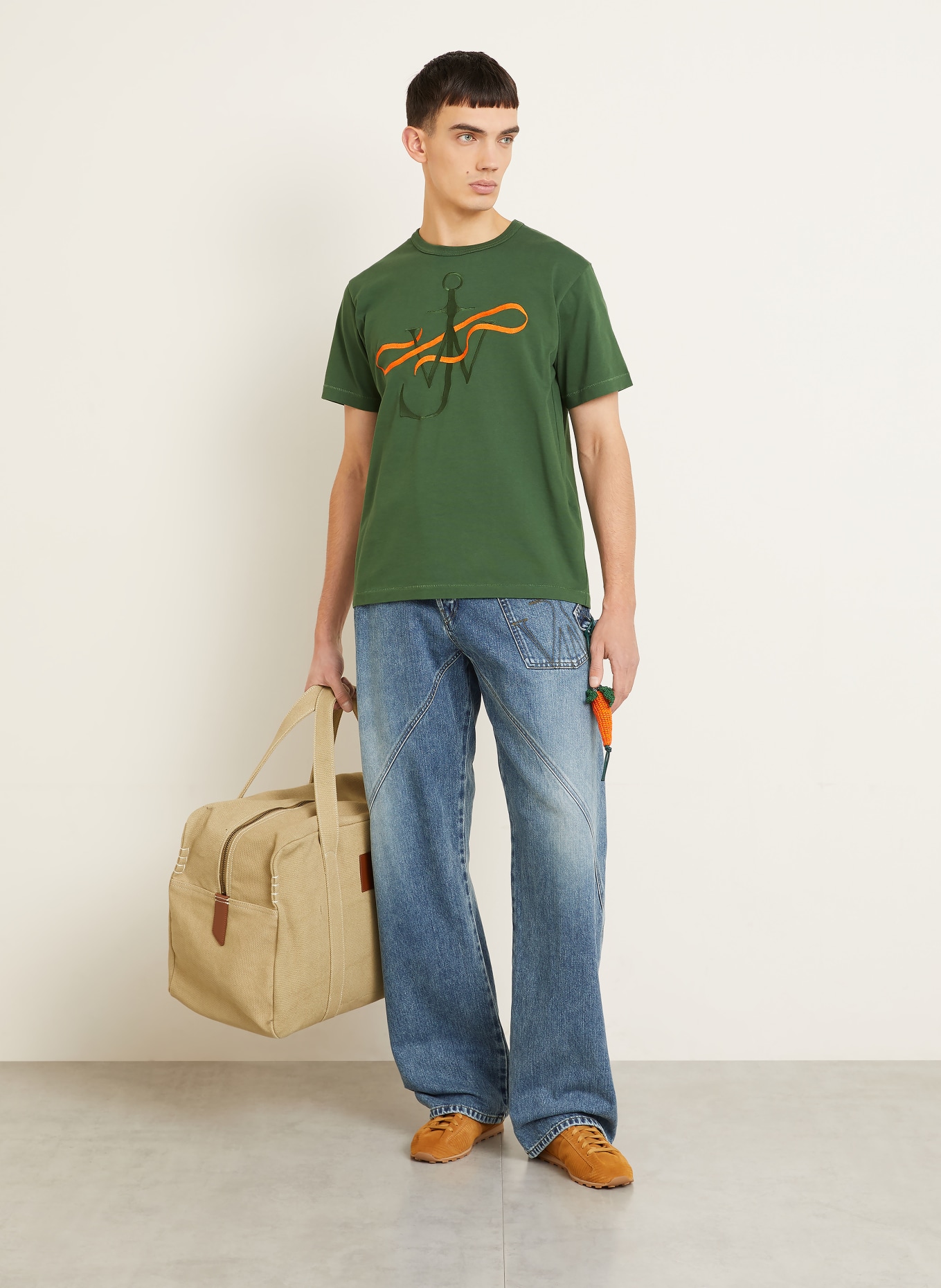 JW ANDERSON T-shirt: GREEN / ORANGE / DARK GREEN