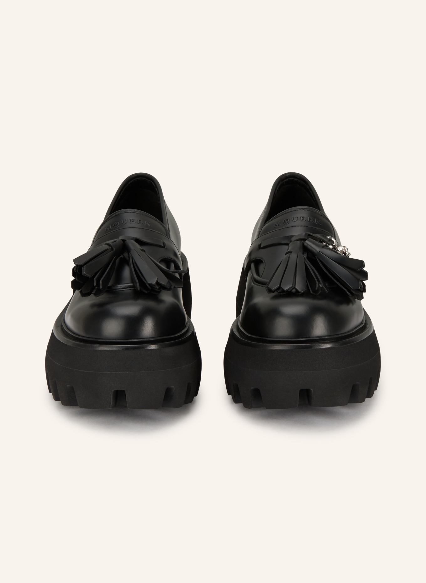 McQUEEN Mokasyny z płaską podeszwą SOFA: CZARNY