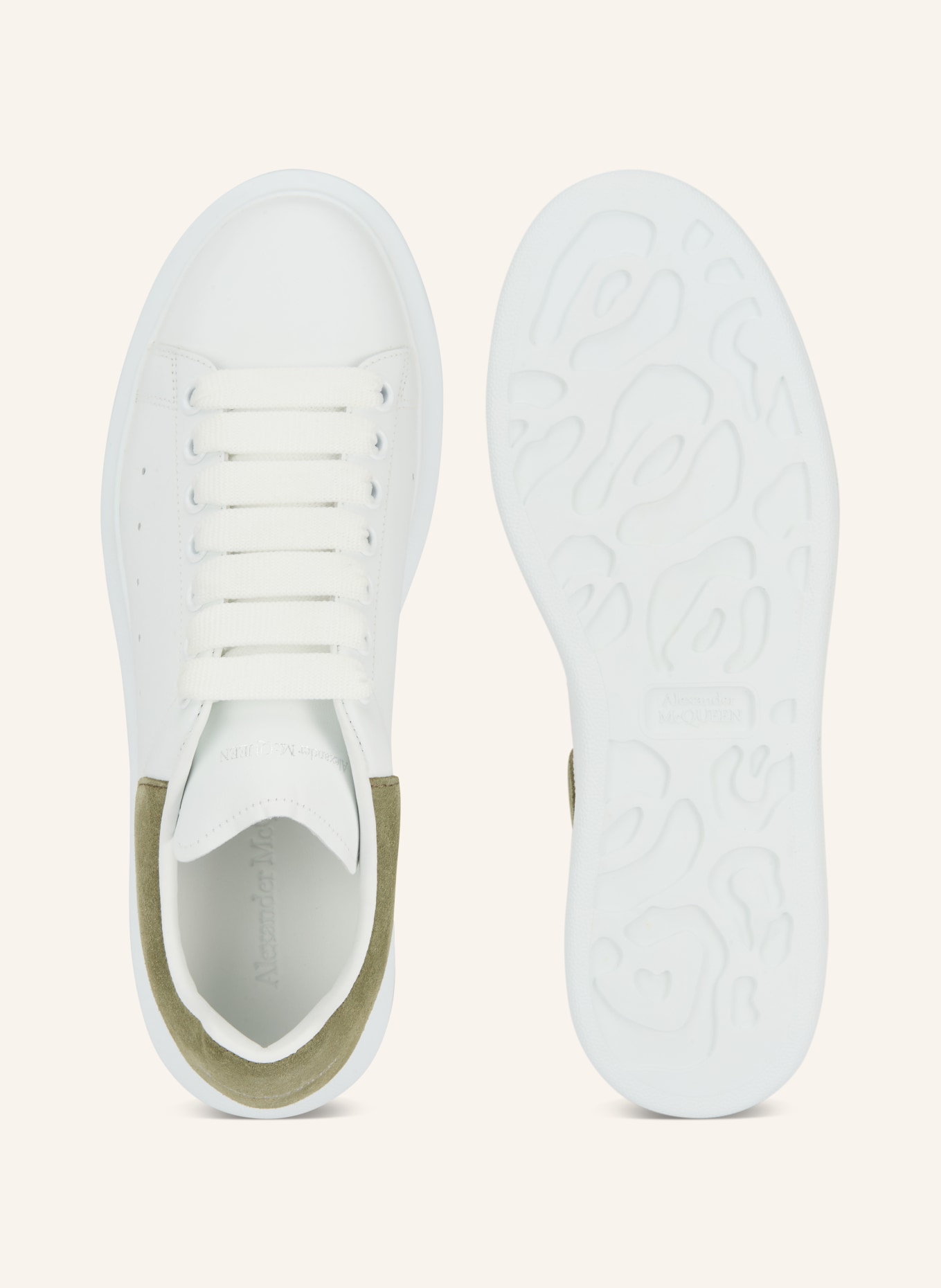 McQUEEN trampki: BIAŁY / OLIWKOWY