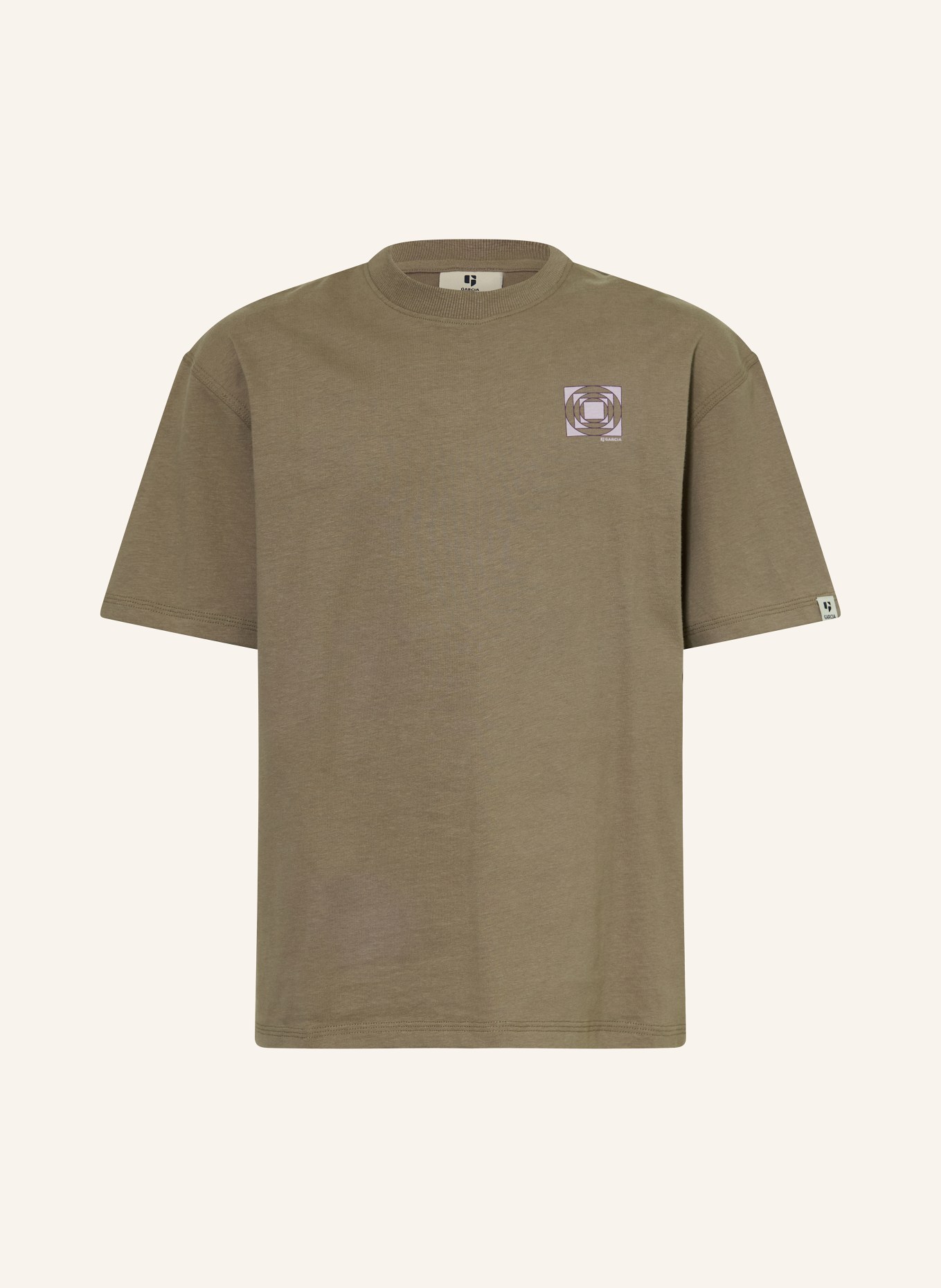 GARCIA T-Shirt: KHAKI / ROSA / PETROL