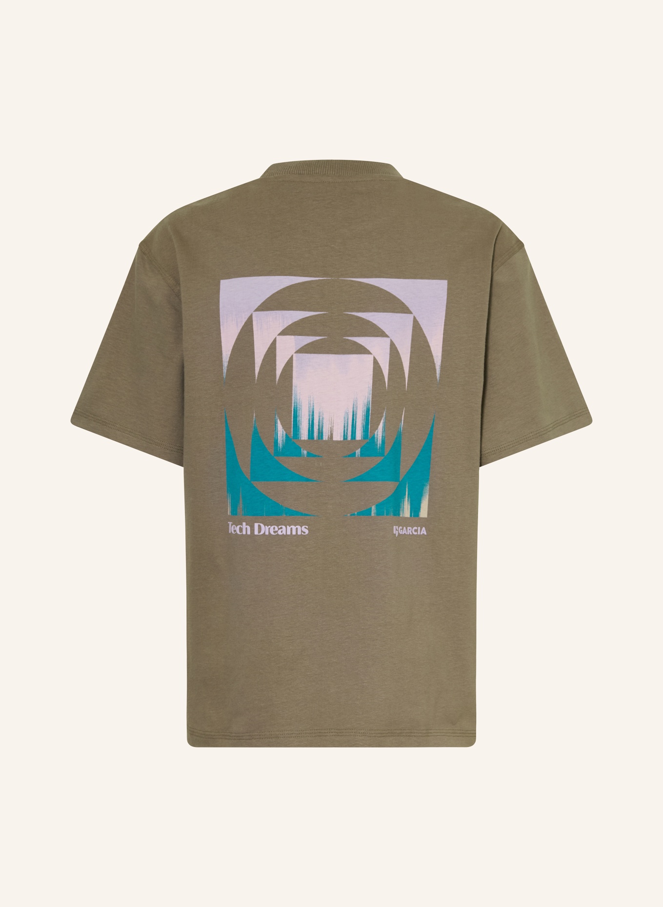 GARCIA T-Shirt: KHAKI / ROSA / PETROL