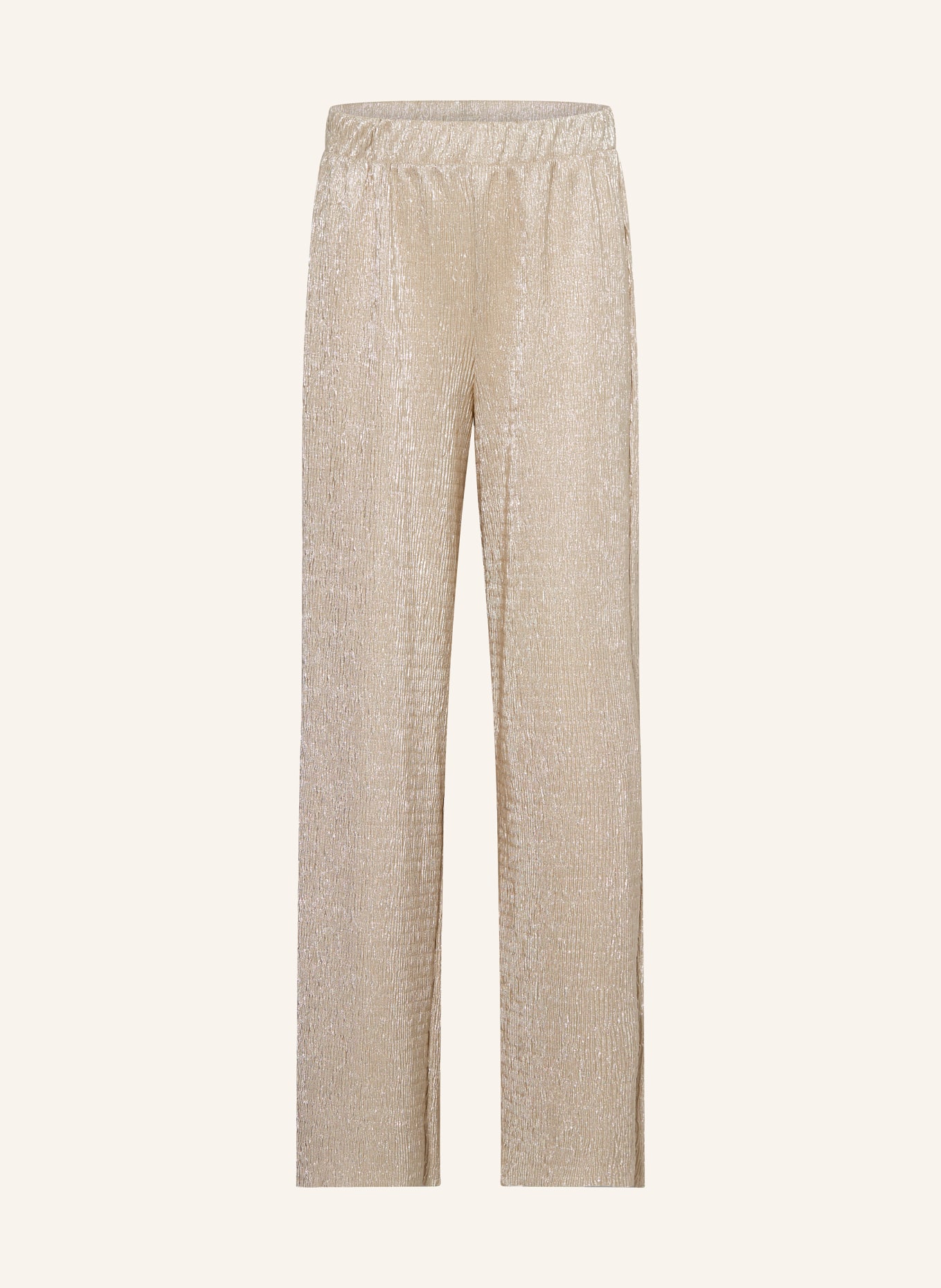 GARCIA Hose mit Glitzergarn: BEIGE / SILBER