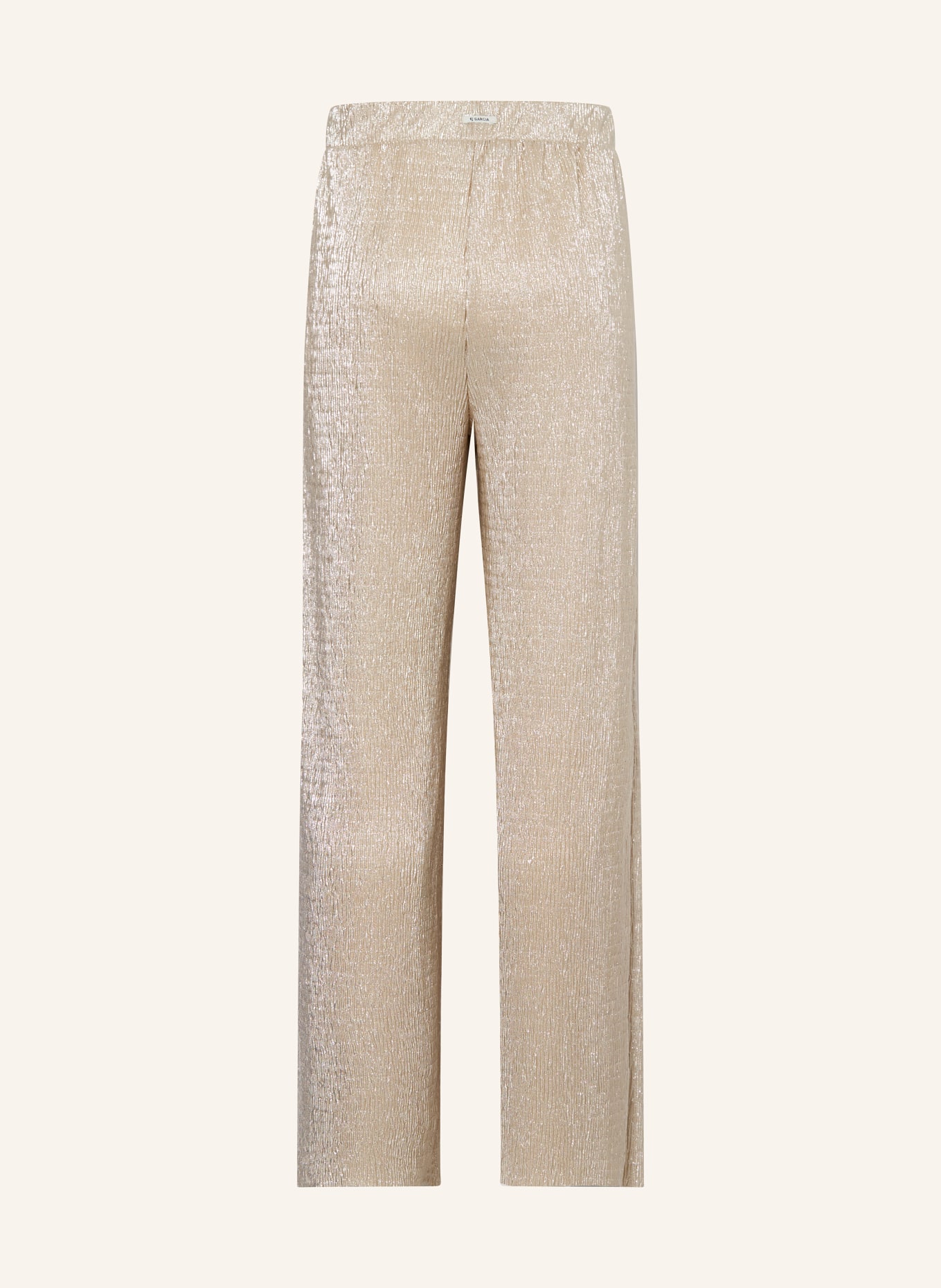 GARCIA Hose mit Glitzergarn: BEIGE / SILBER
