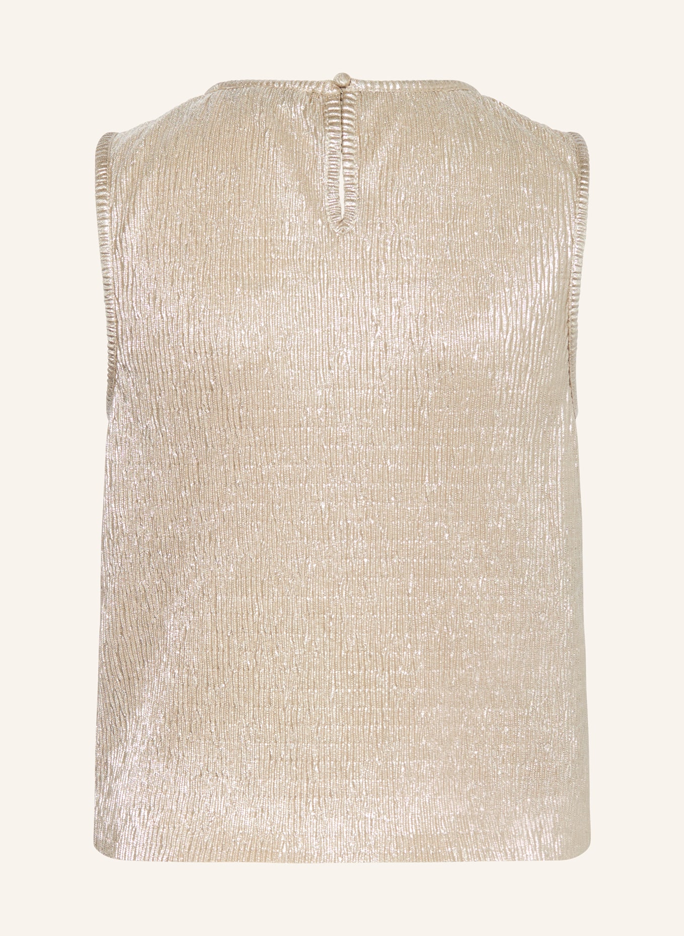 GARCIA Top mit Glitzergarn: BEIGE / SILBER