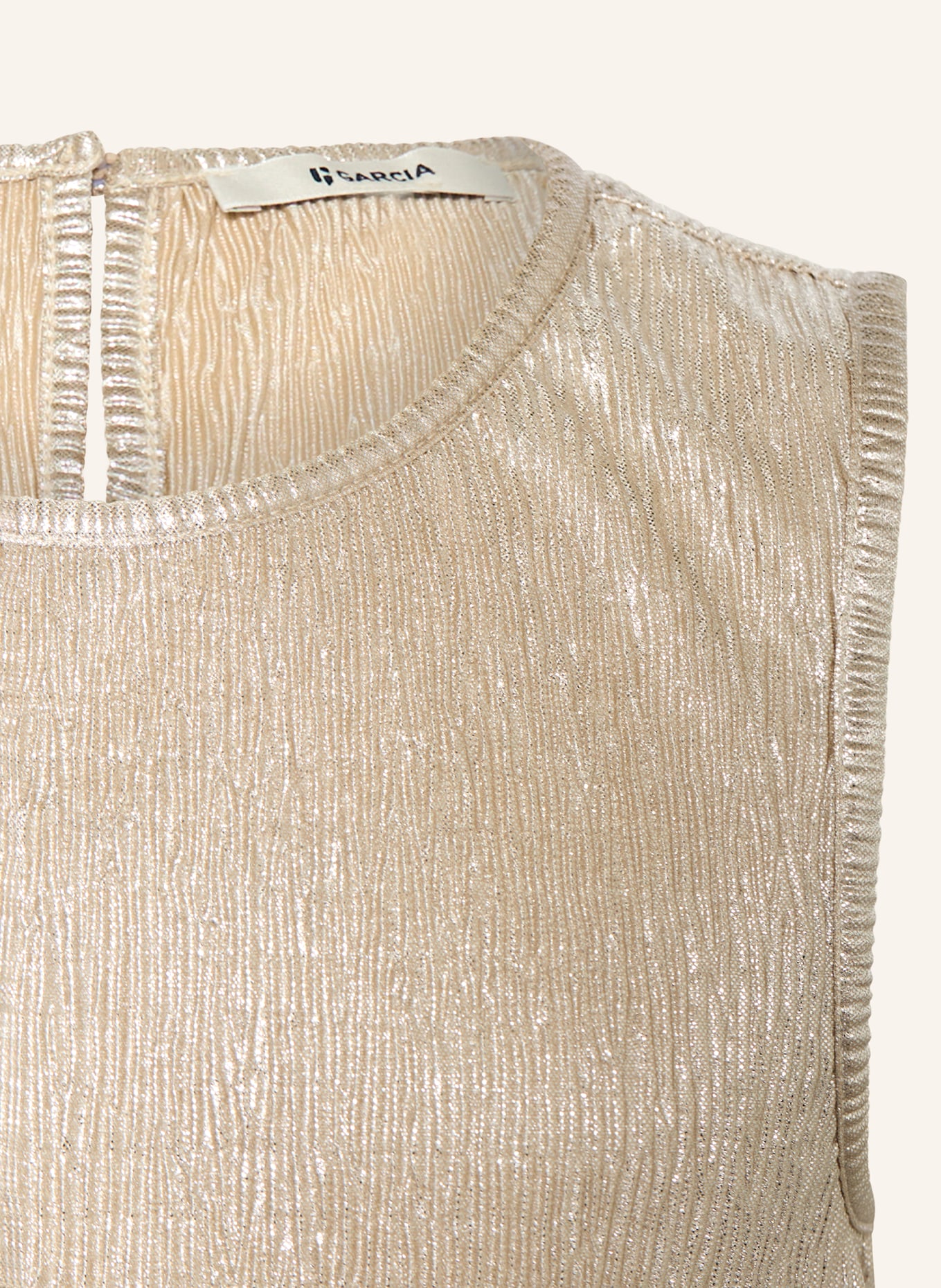 GARCIA Top mit Glitzergarn: BEIGE / SILBER