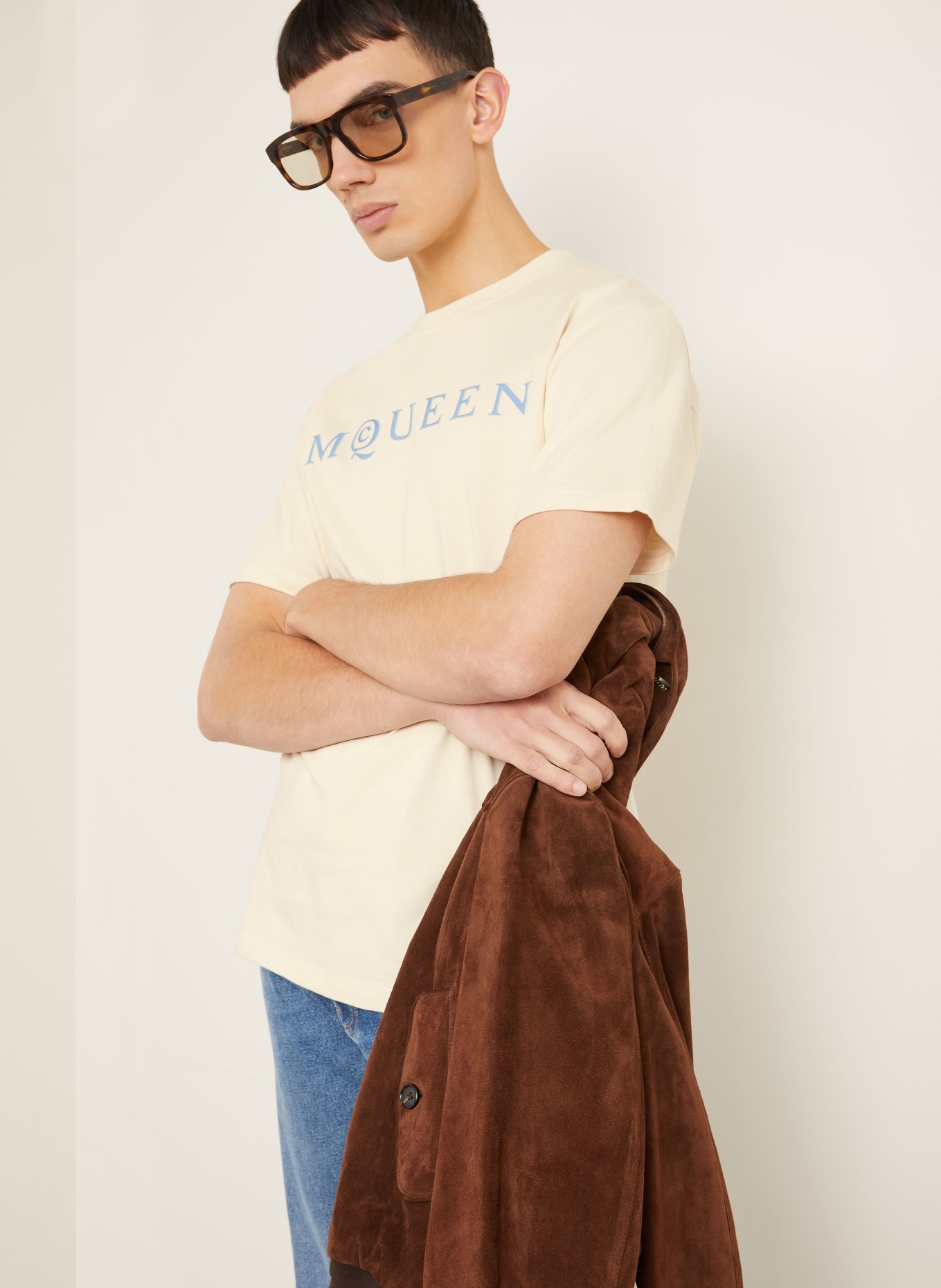 McQUEEN T-shirt: BEIGE