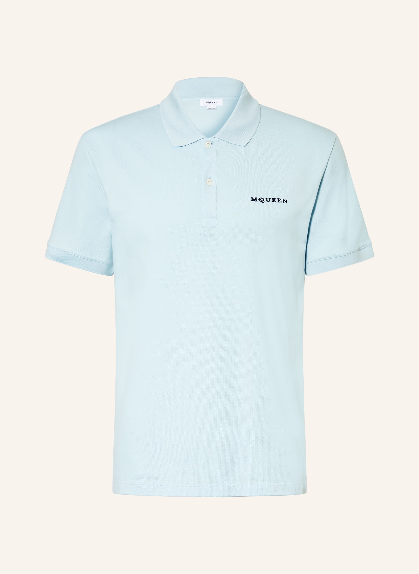 McQUEEN piqué polo shirt: LIGHT BLUE