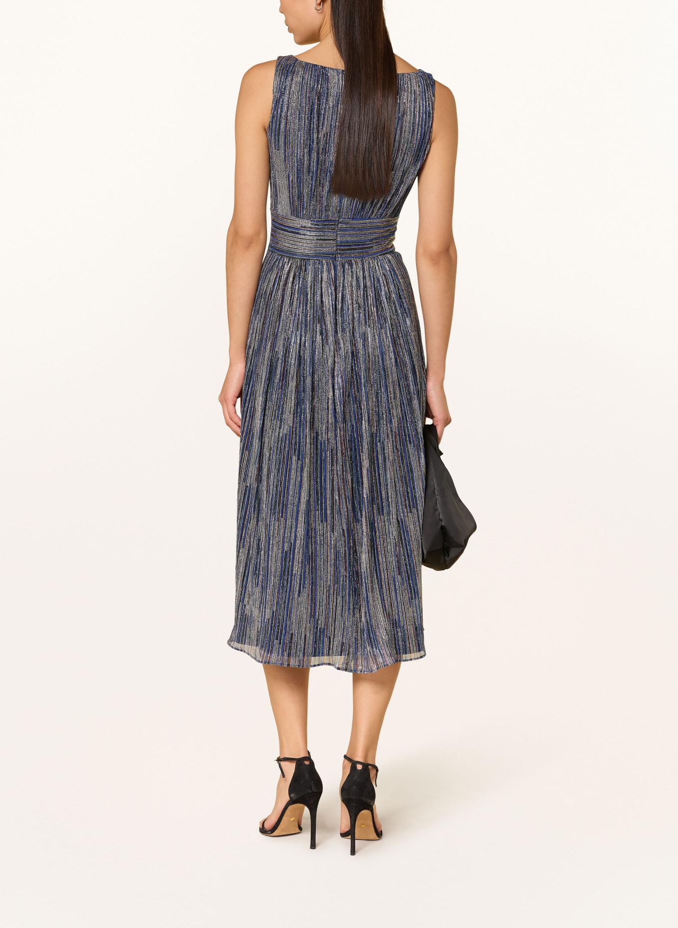 SWING cocktail dress: SILVER / DARK RED / DARK BLUE