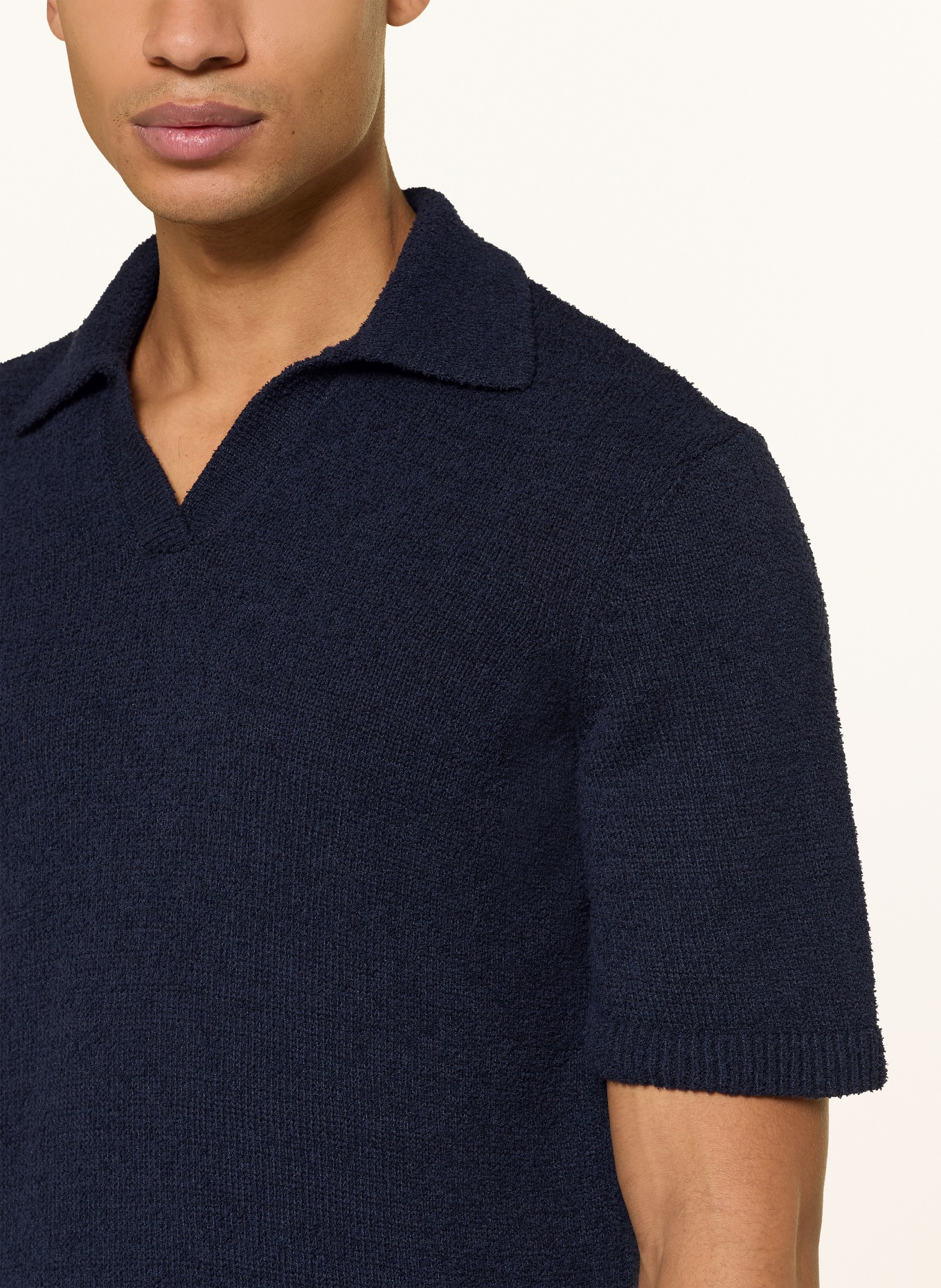 ARMEDANGELS knitted polo shirt: DARK BLUE