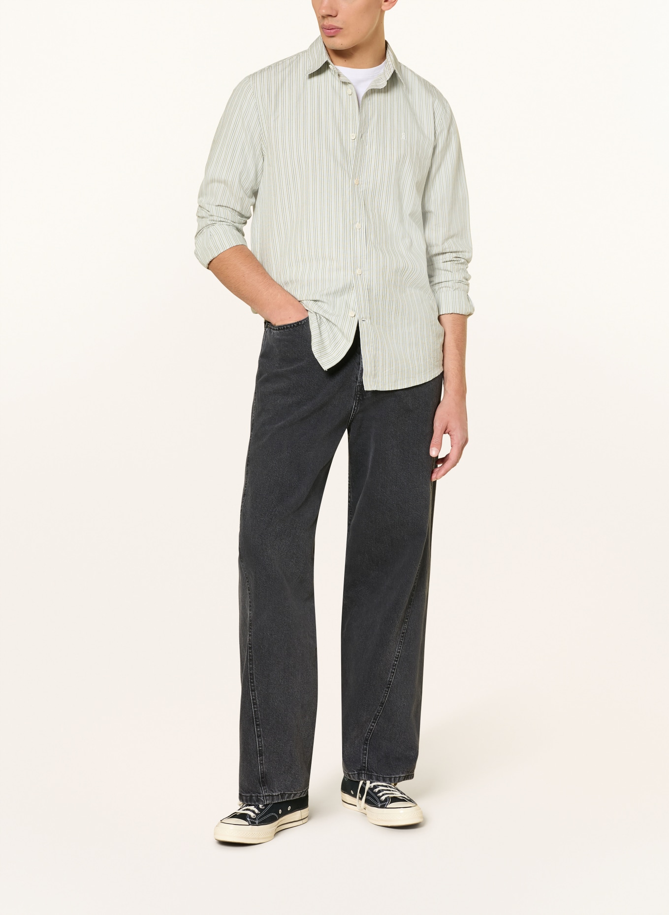 ARMEDANGELS Hemd Regular Fit: HELLGRÜN / GRÜN / WEISS