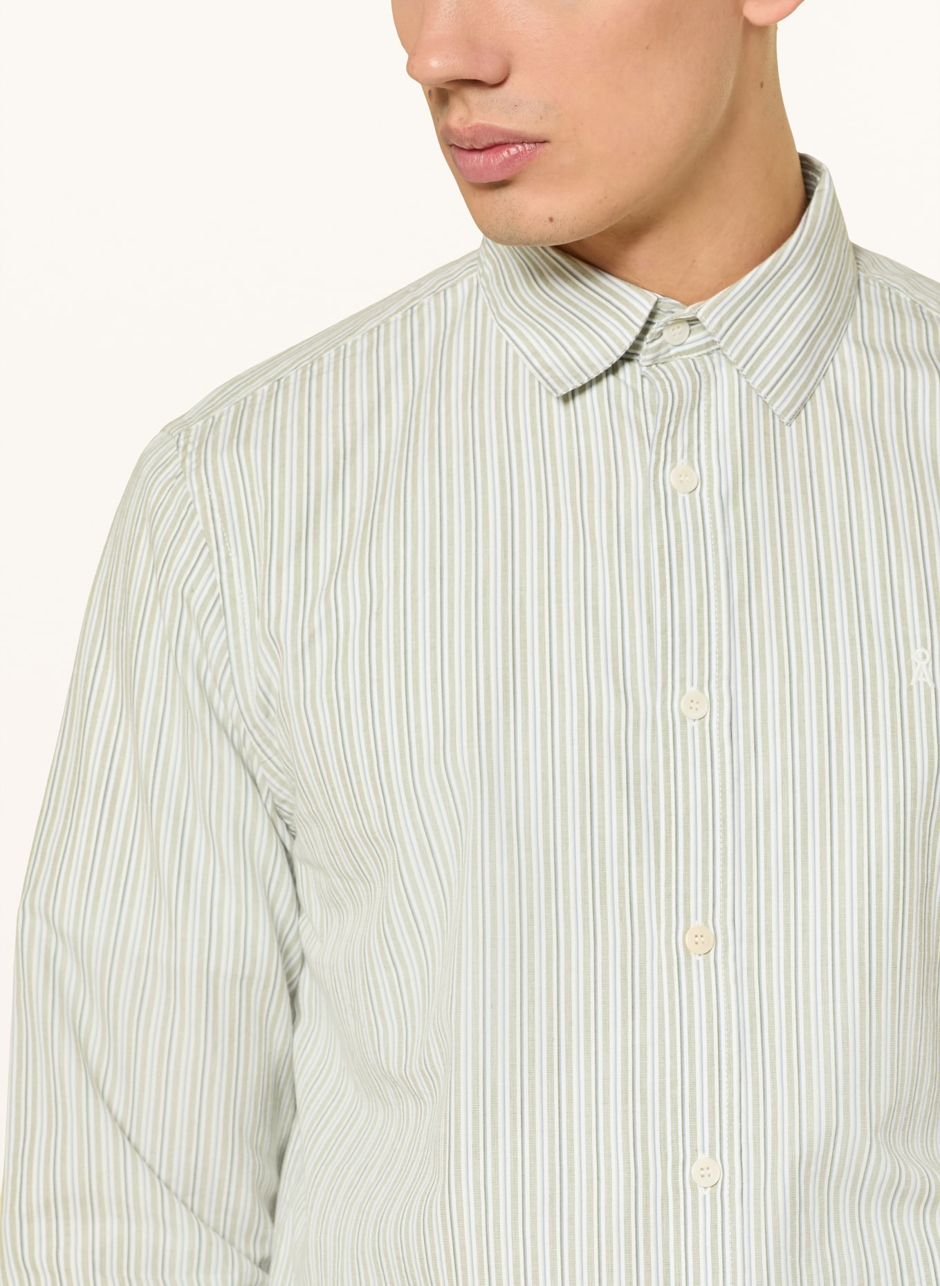 ARMEDANGELS Hemd Regular Fit: HELLGRÜN / GRÜN / WEISS