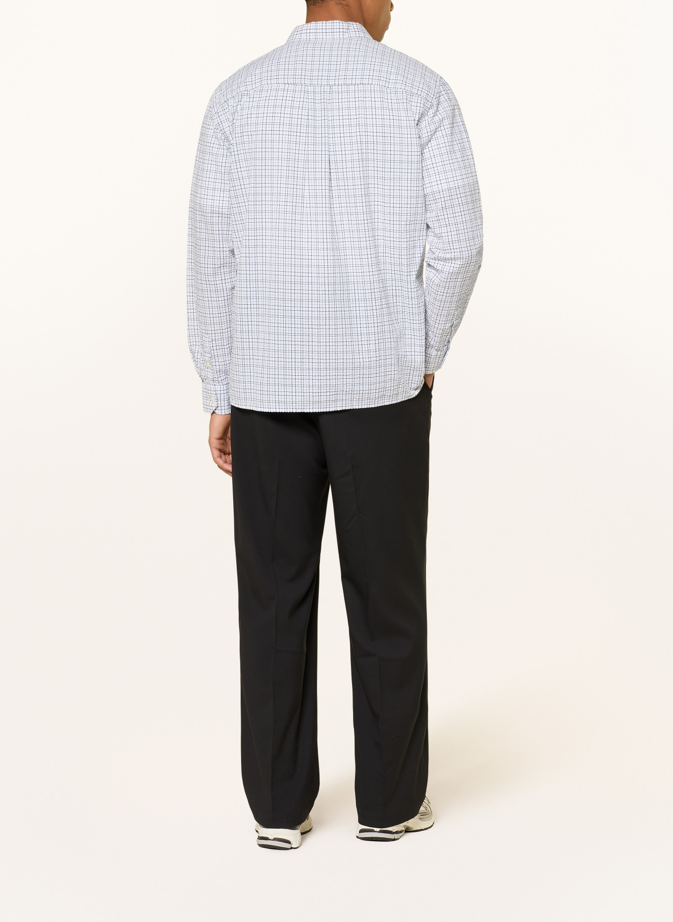 ARMEDANGELS Hemd Comfort Fit: WEISS / DUNKELBLAU