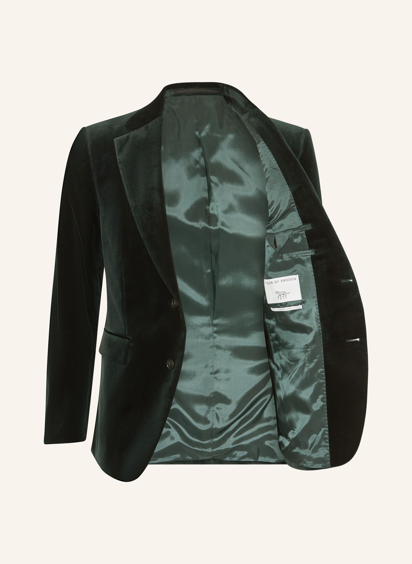 TIGER OF SWEDEN Aksamitna marynarka EASE Extra Slim Fit: CIEMNOZIELONY