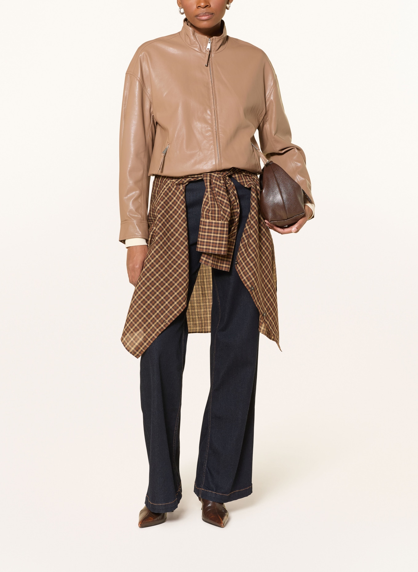 RINO & PELLE Jas SHAY in leerlook: TAUPE