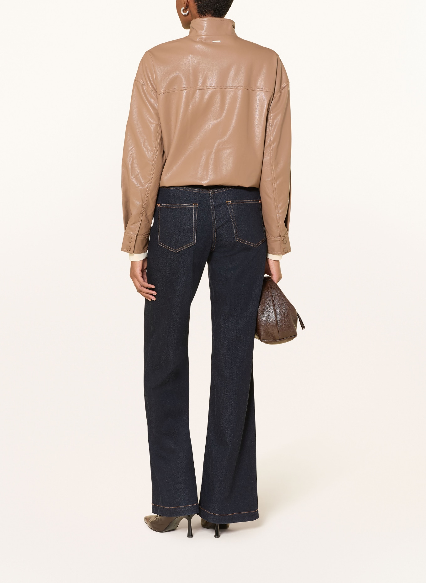 RINO & PELLE Jas SHAY in leerlook: TAUPE