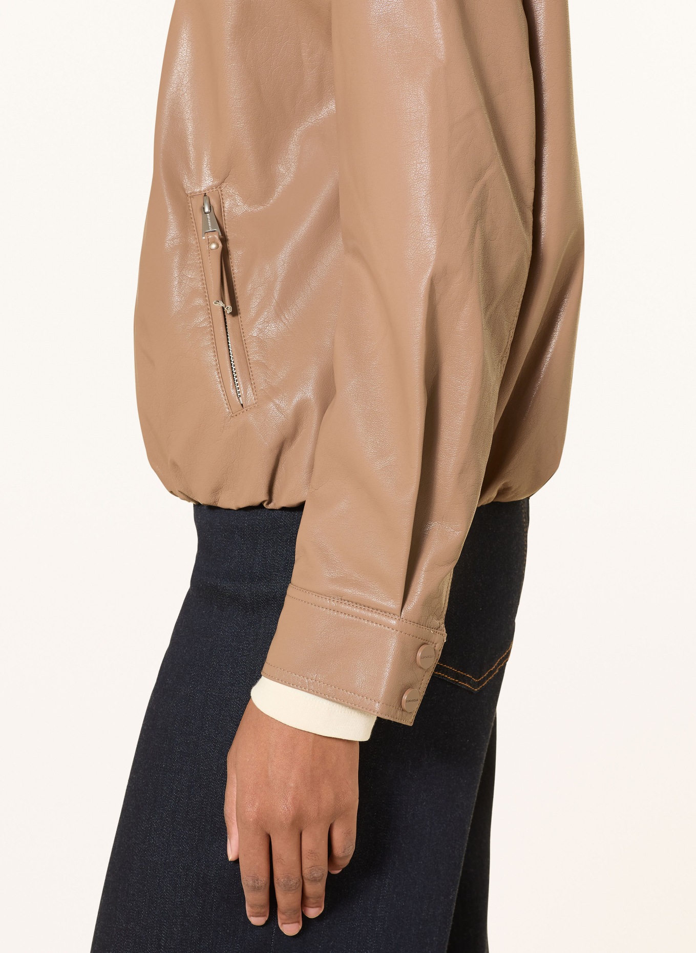 RINO & PELLE Jas SHAY in leerlook: TAUPE