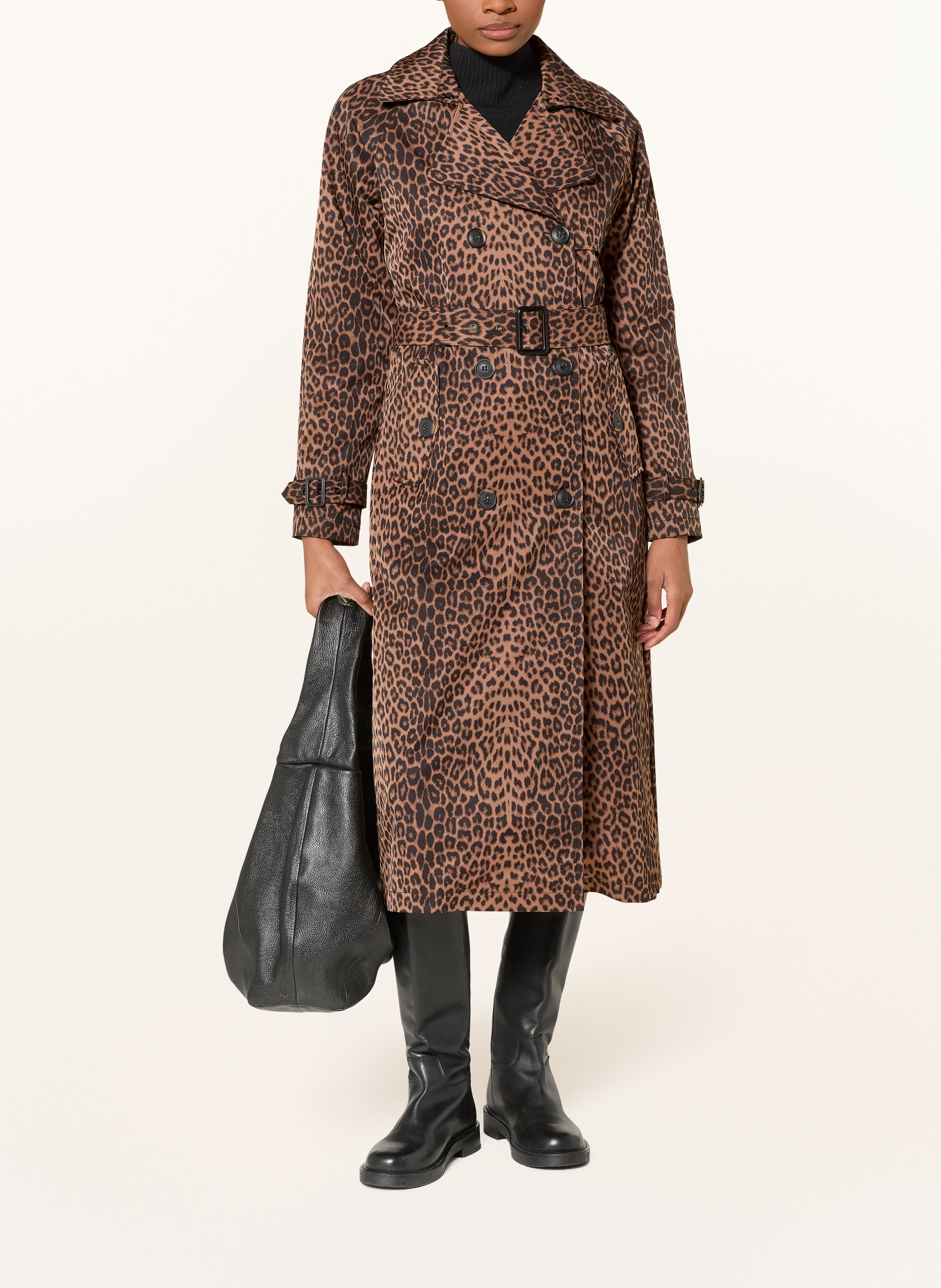 RINO & PELLE ERA trench coat: BROWN / DARK BROWN / BLACK