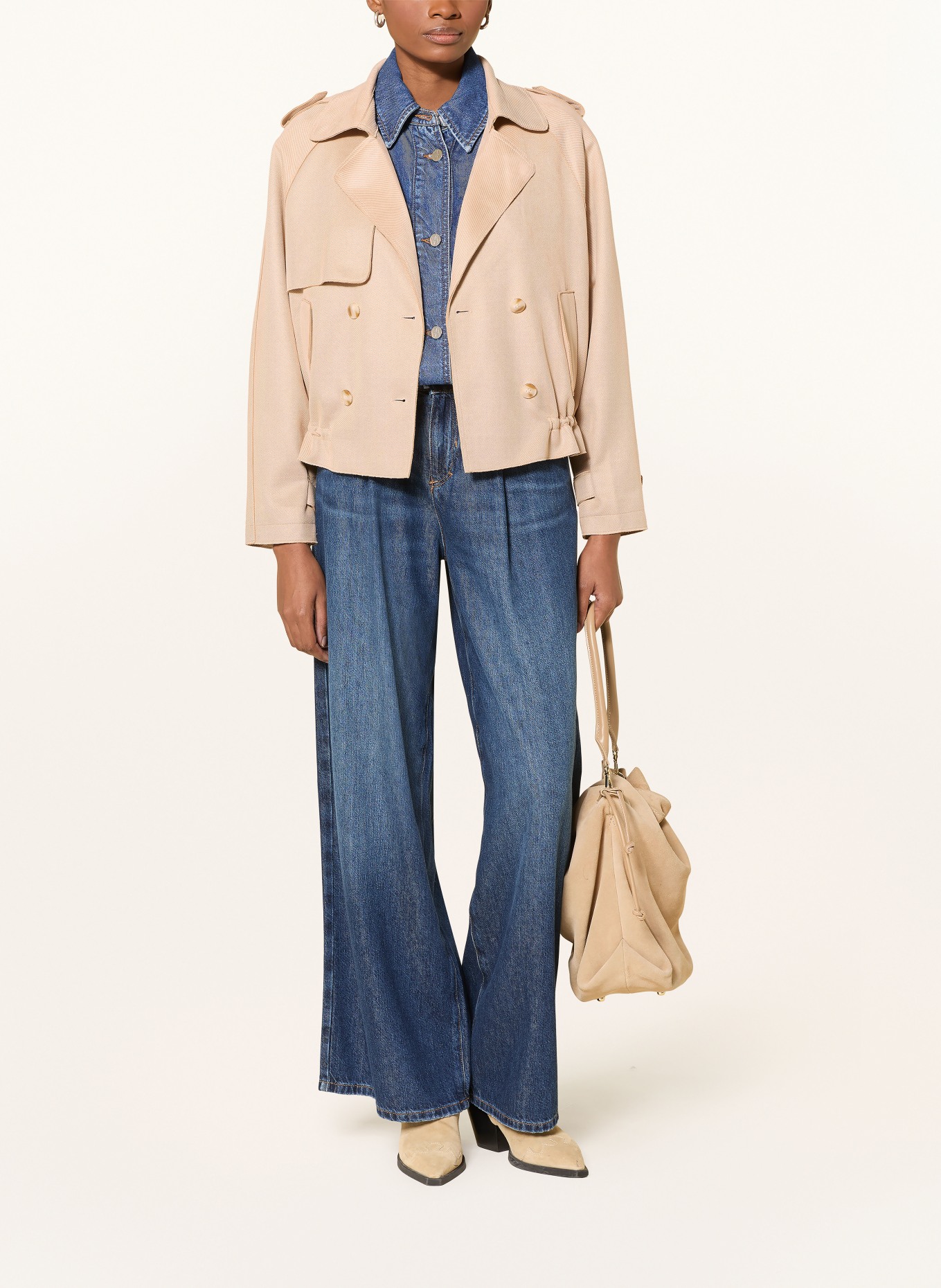 RINO & PELLE Trench-Jacke DOONA: HELLBRAUN